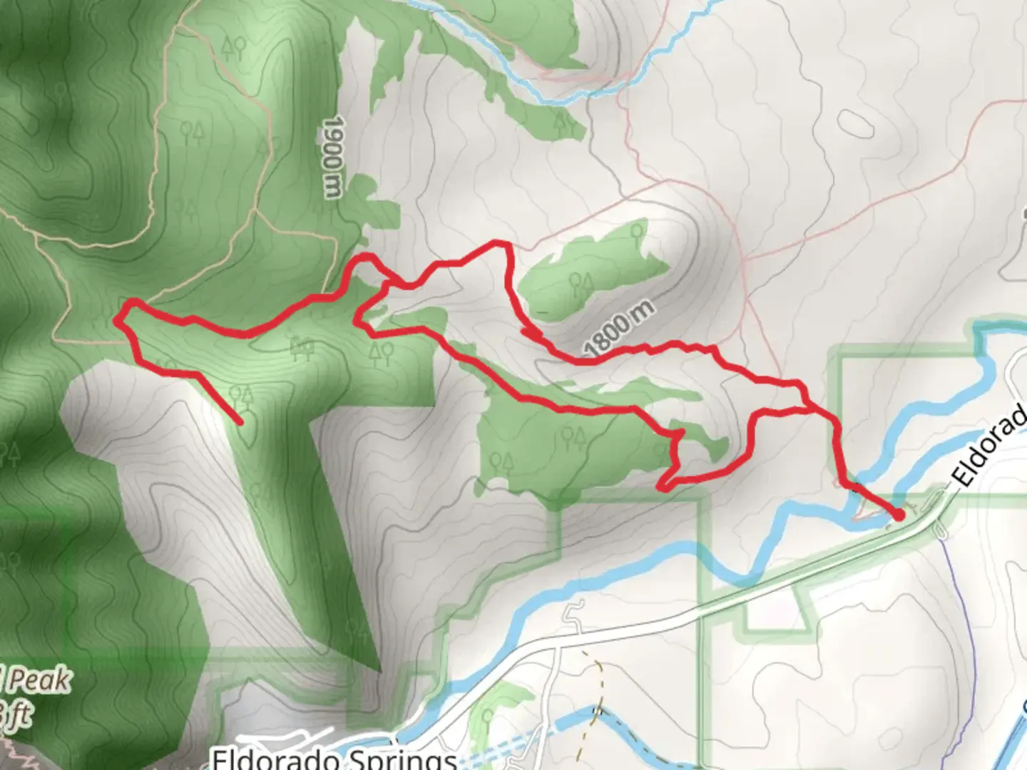 An image depicting the trail Towhee, Shadow Canyon South and Homestead Loop Trail and its surrounding area.