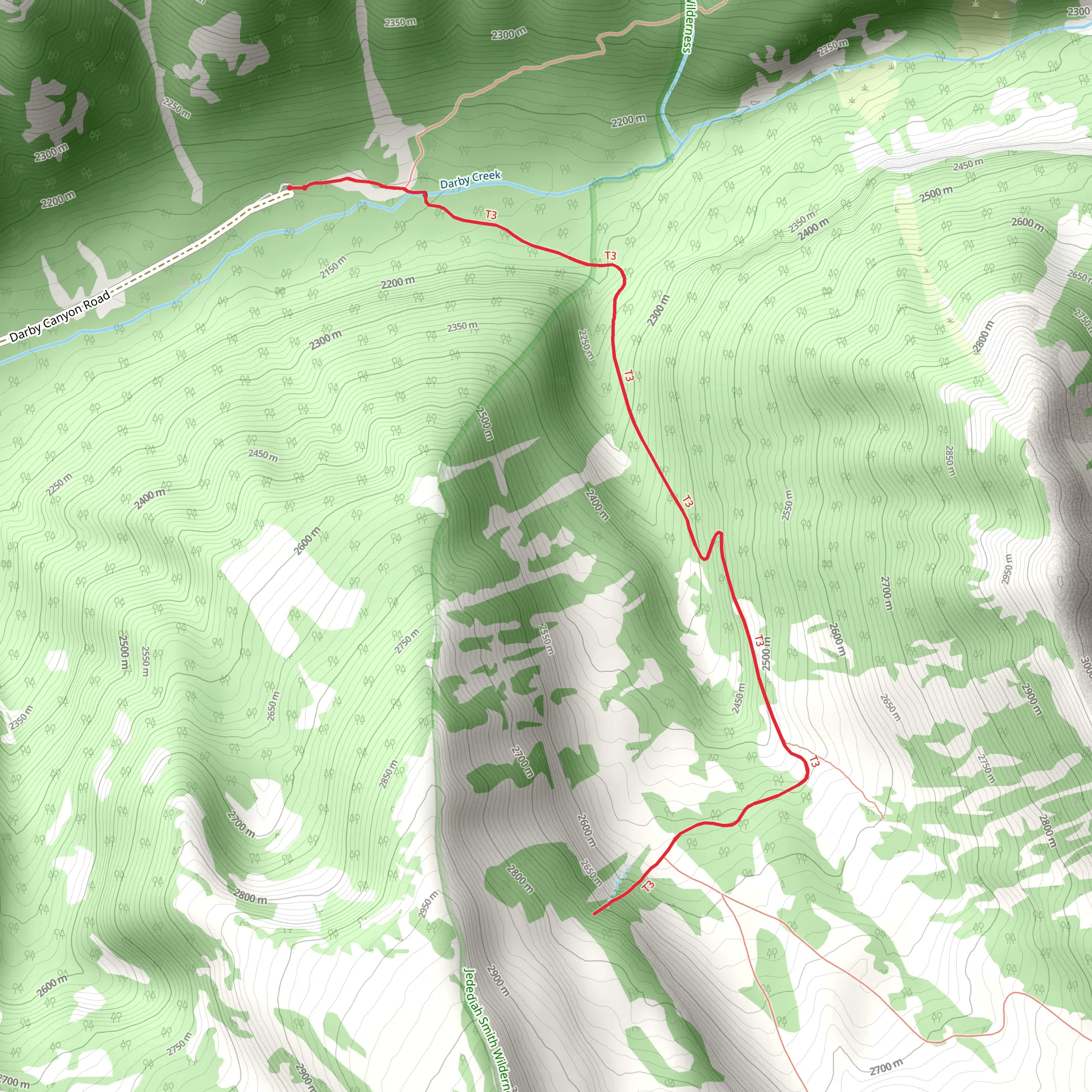 Darby Canyon Wind Cave Trail mobile static map