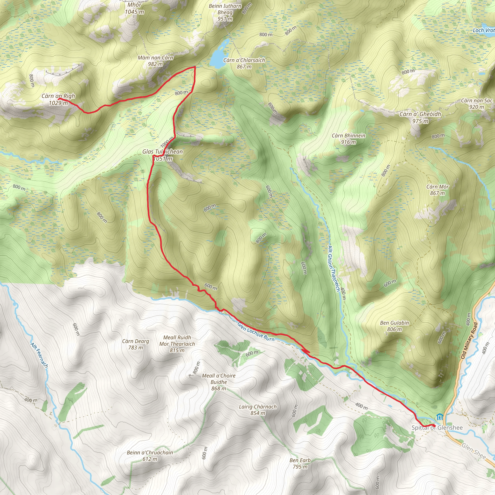 Càrn an Rìgh via Glas Tulaichean mobile static map