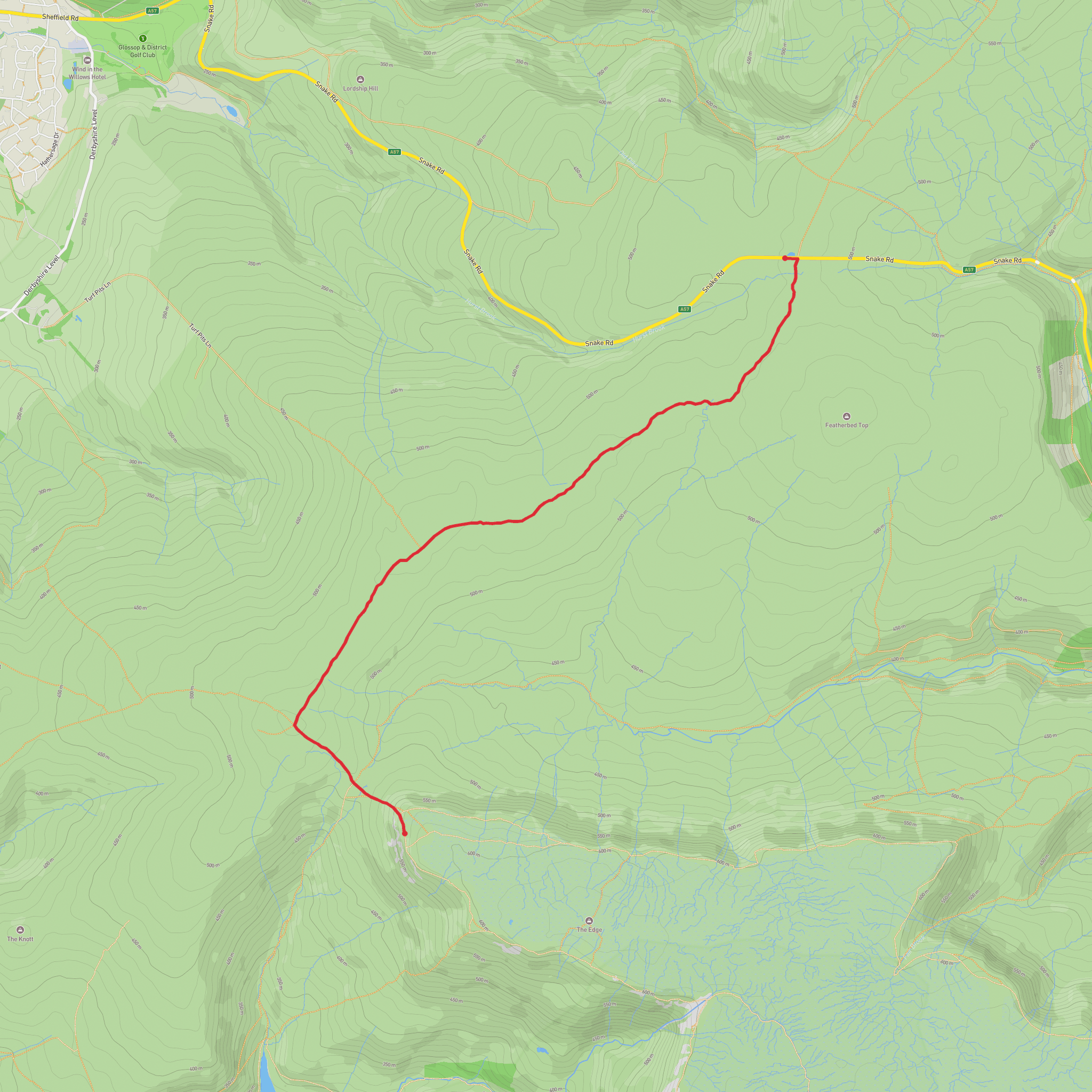 Snake to Glead Hill, Head hike and Ashop Head mobile static map