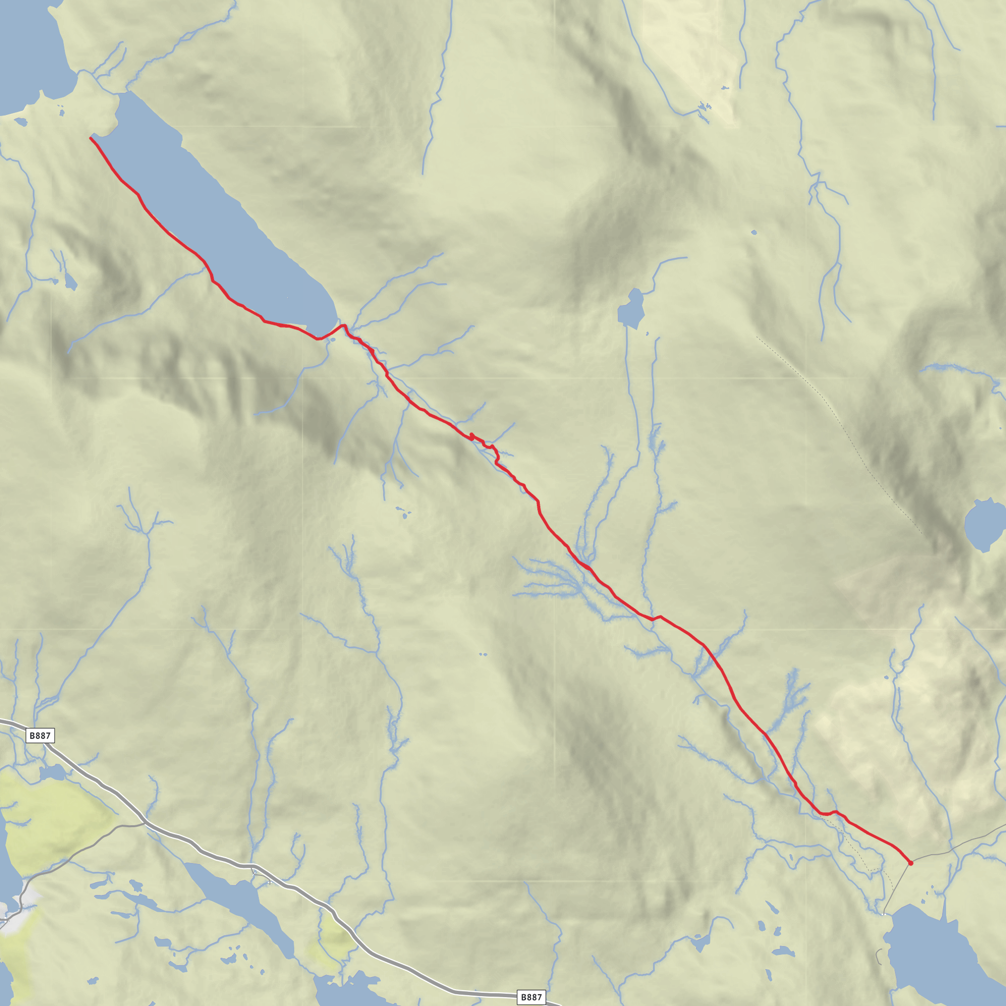 Loch a' Ghlinne Out and Back mobile static map