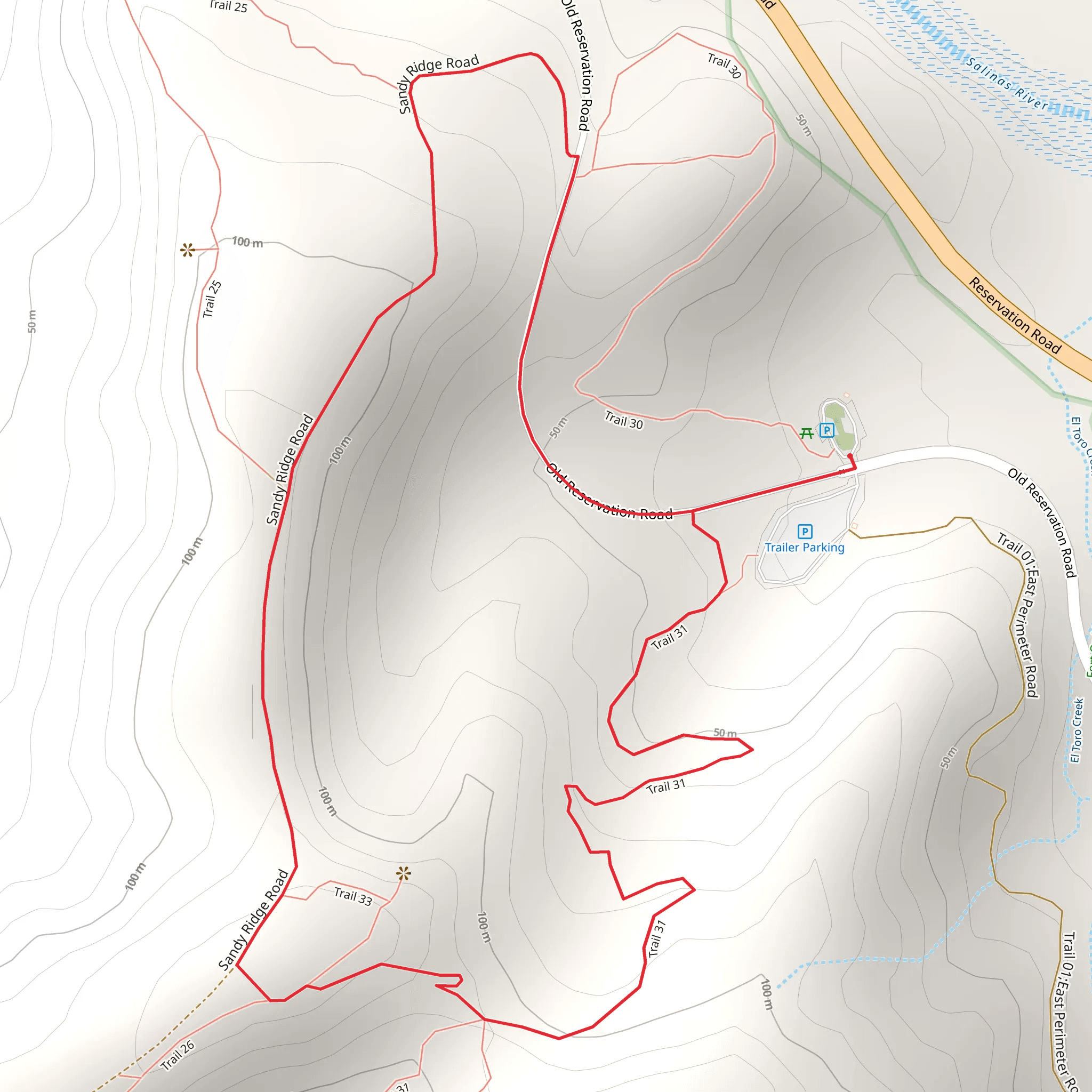 Trail 31 and Sandy Ridge Road Loop mobile static map