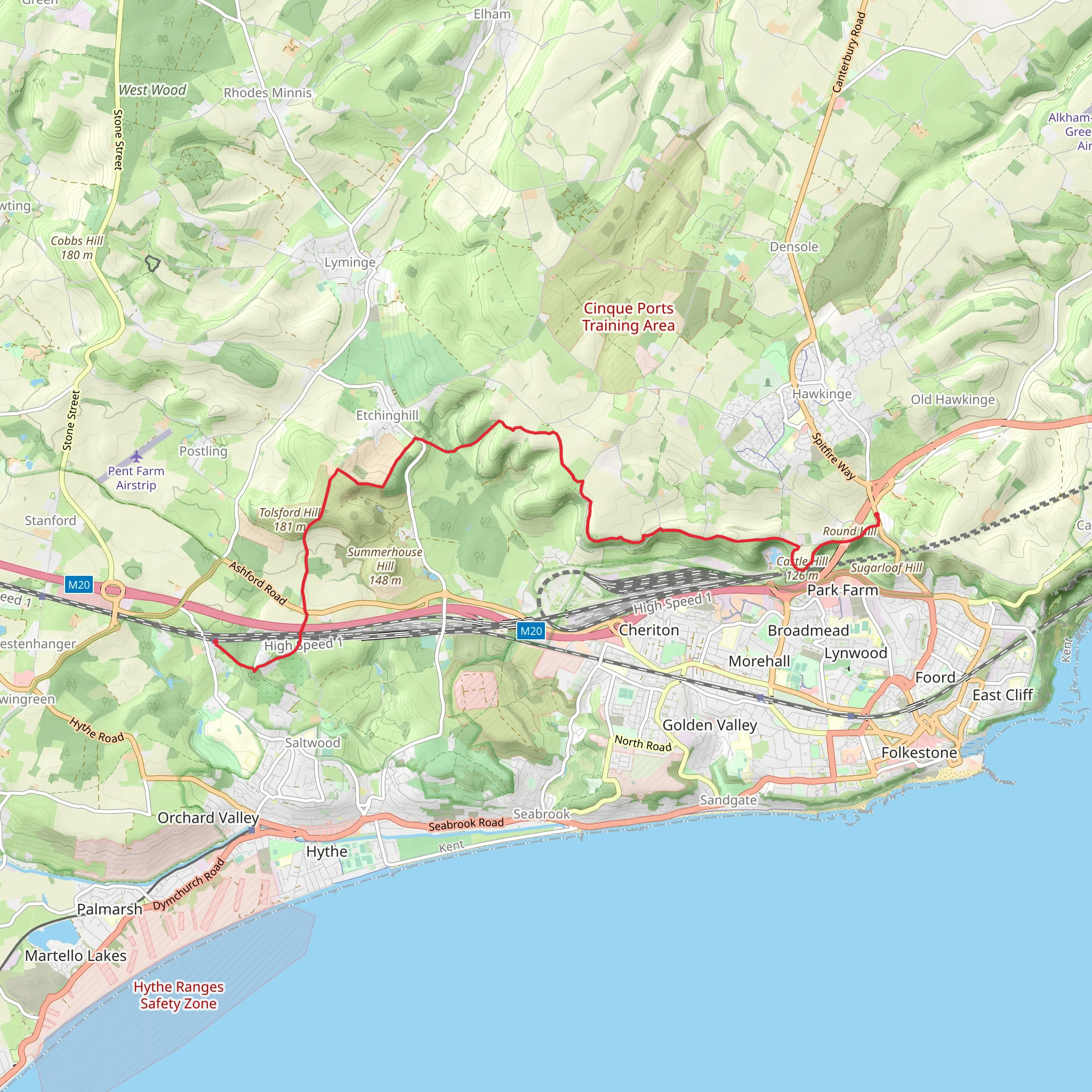 Sandling to Canterbury Road via Heane Wood and Round Hill | Kent | Eng