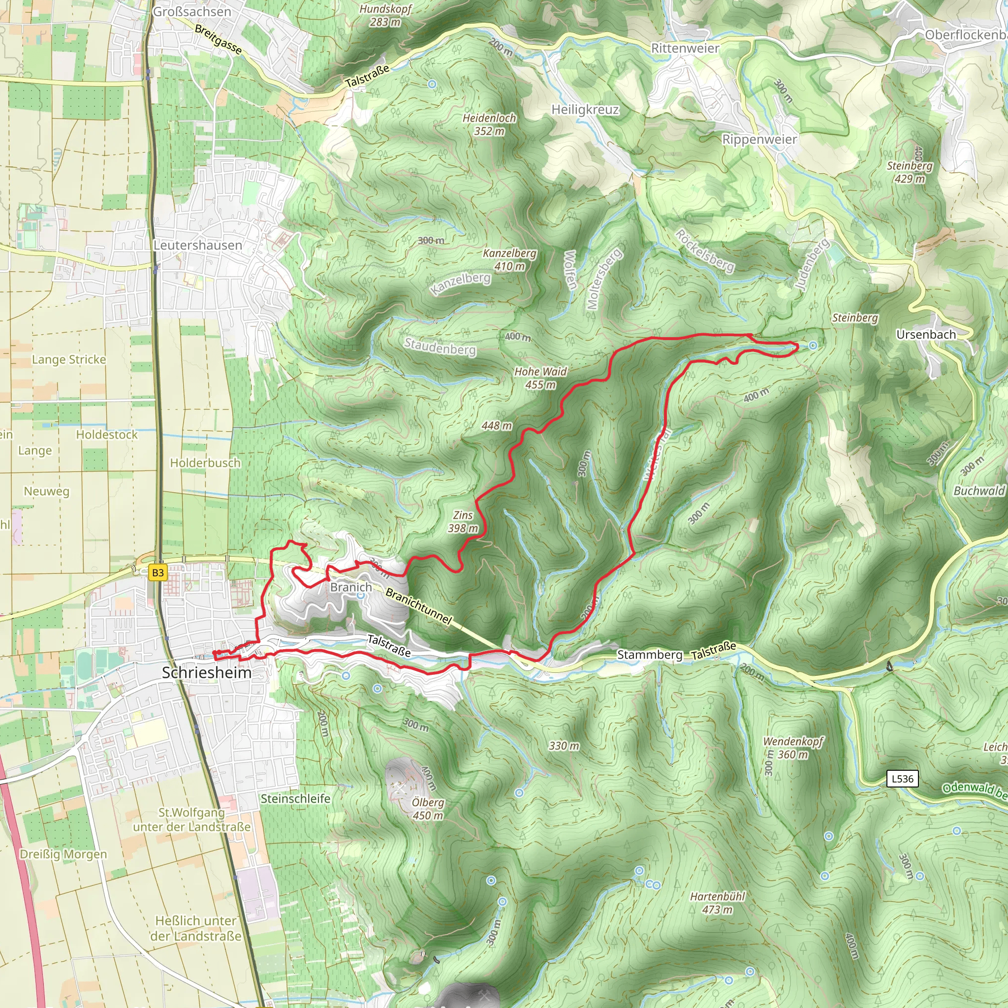 Weitbachweg and Zinsweg Loop mobile static map