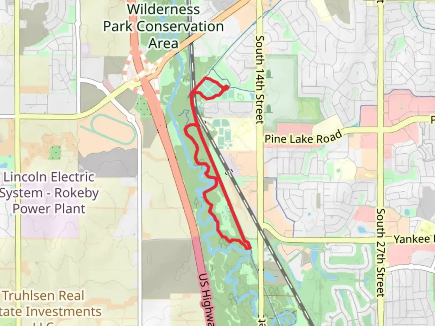 An image depicting the trail Wilderness Park Trail and Jamaica North Loop Trail and its surrounding area.