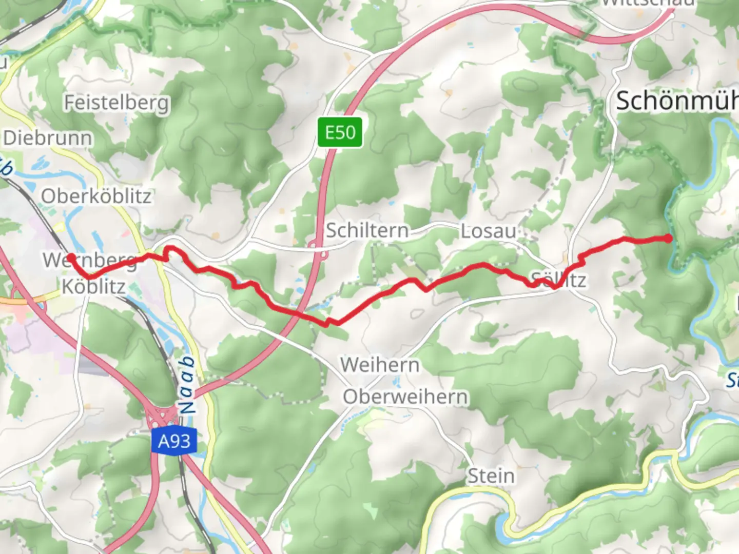 An image depicting the trail Wernberg to Söllnitz Walk and its surrounding area.