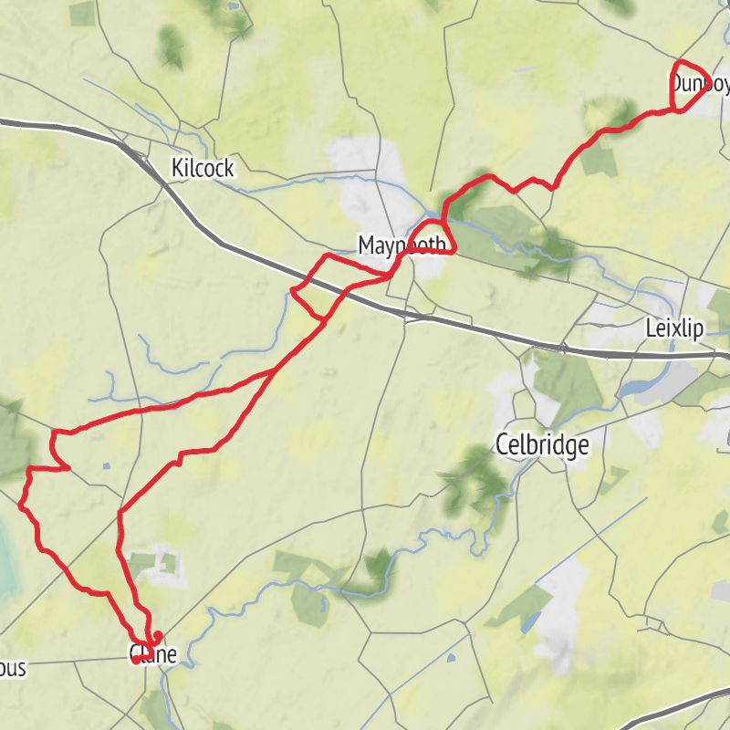 A map preview of the recording Hike from Clane.