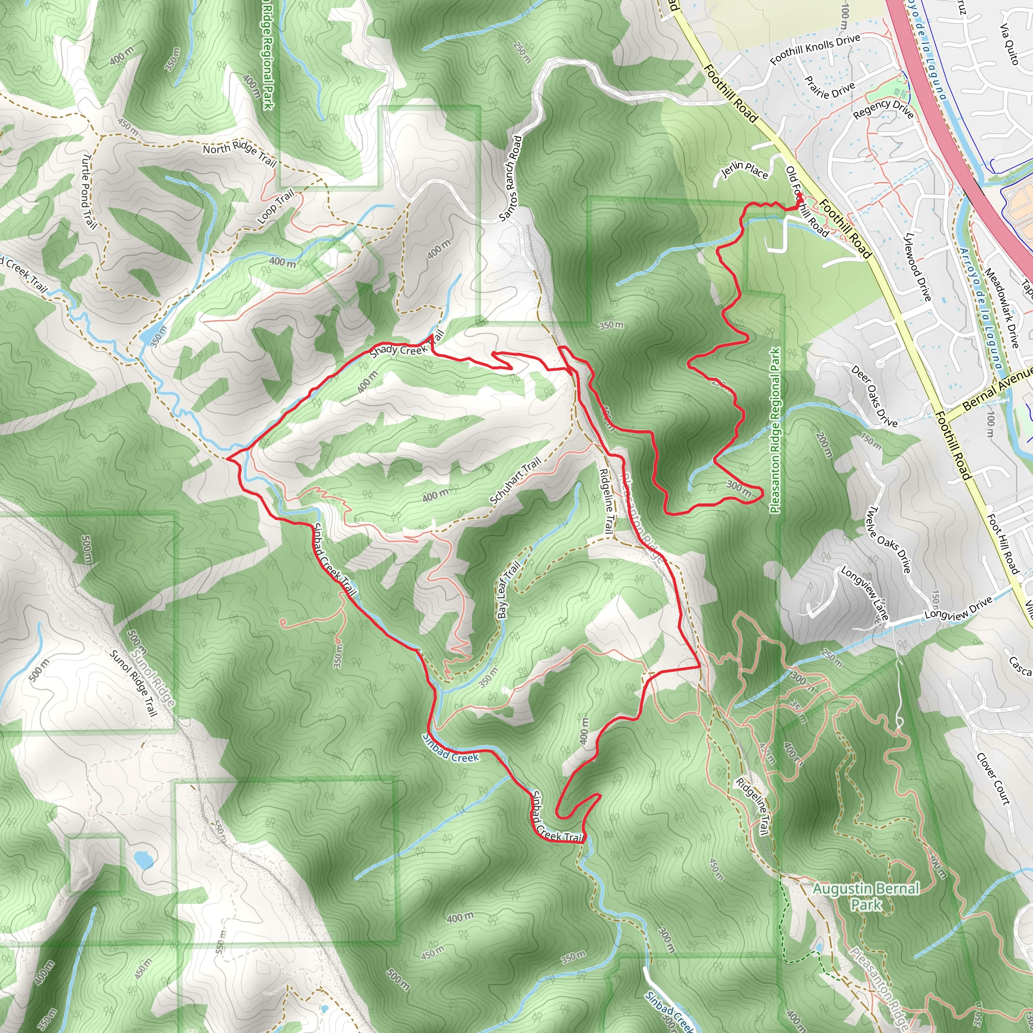 Courdet, Sinbad Creek and Shady Creek Loop Trail mobile static map