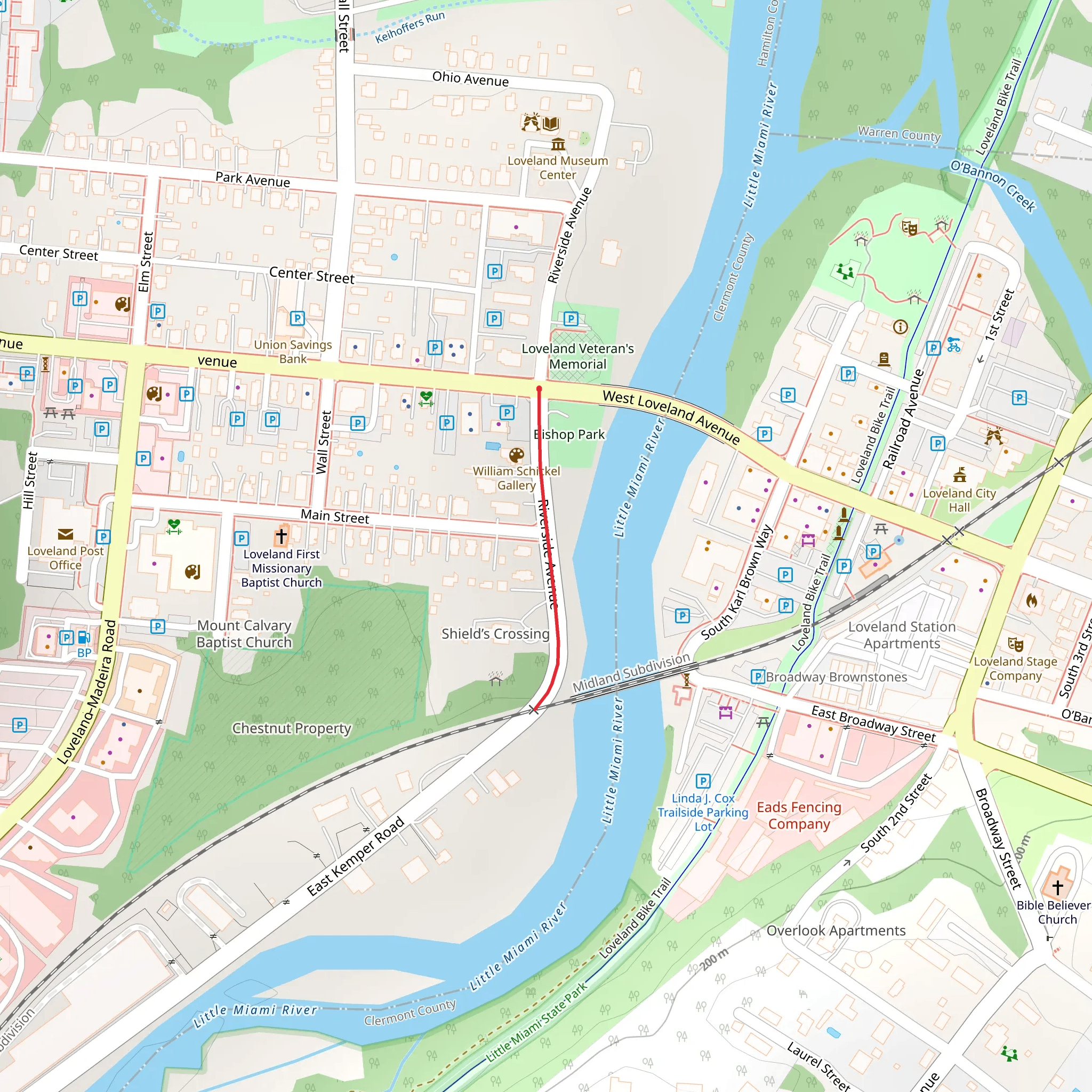 Bishop Street mobile static map