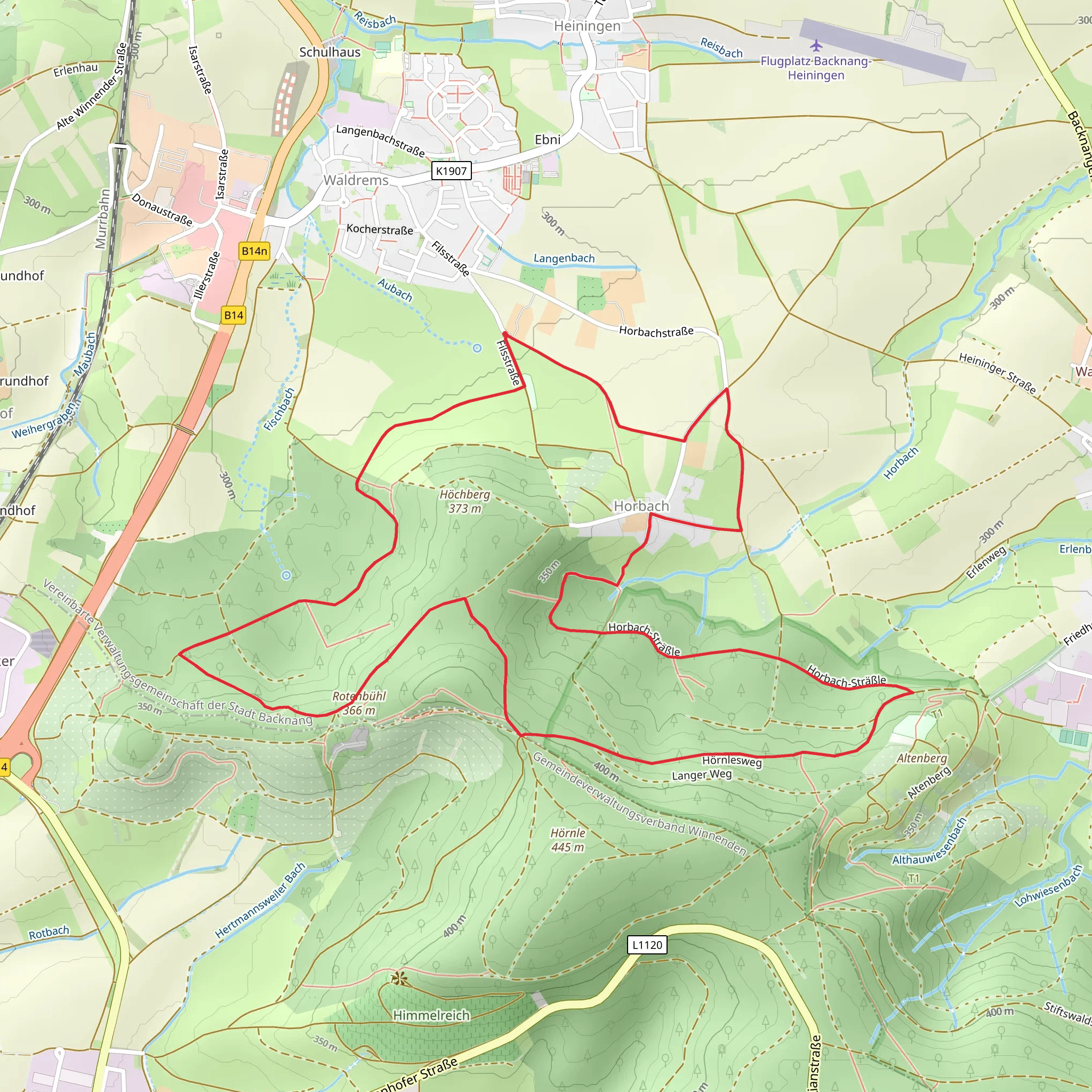 Wanderweg Waldrems mobile static map