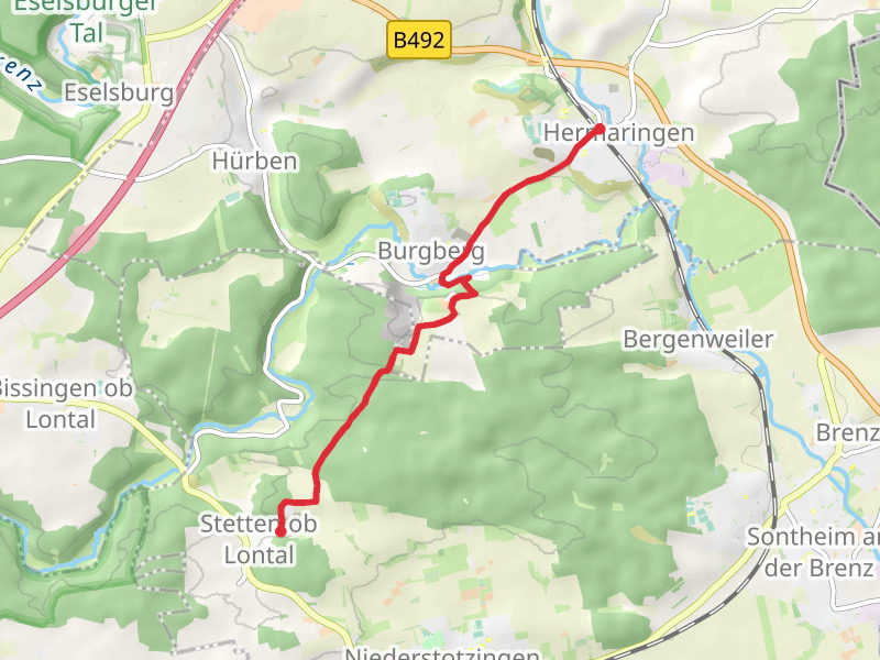 Hermaringen to Stetten ob Lontal