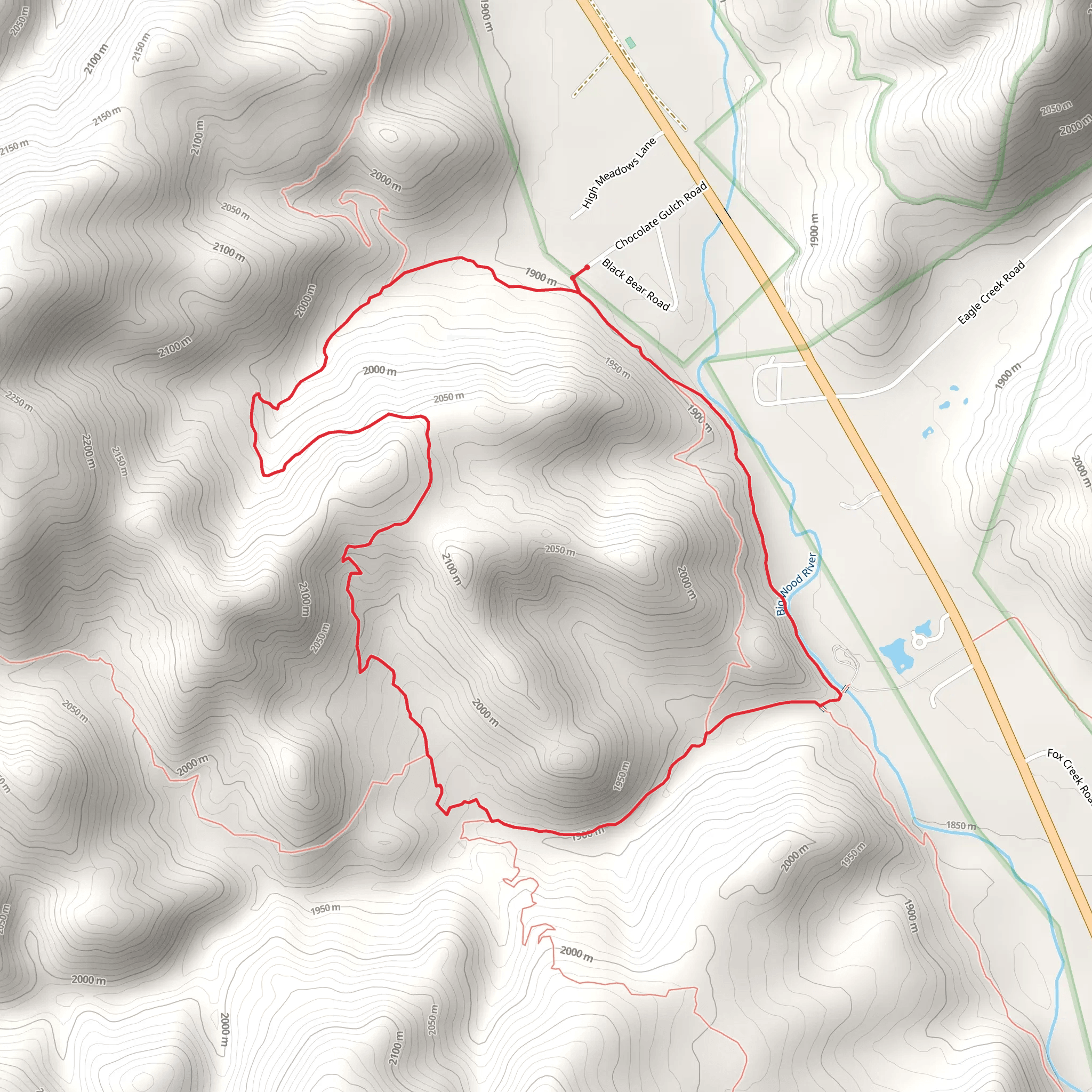 Chocolate Gulch - Big Wood River Loop mobile static map
