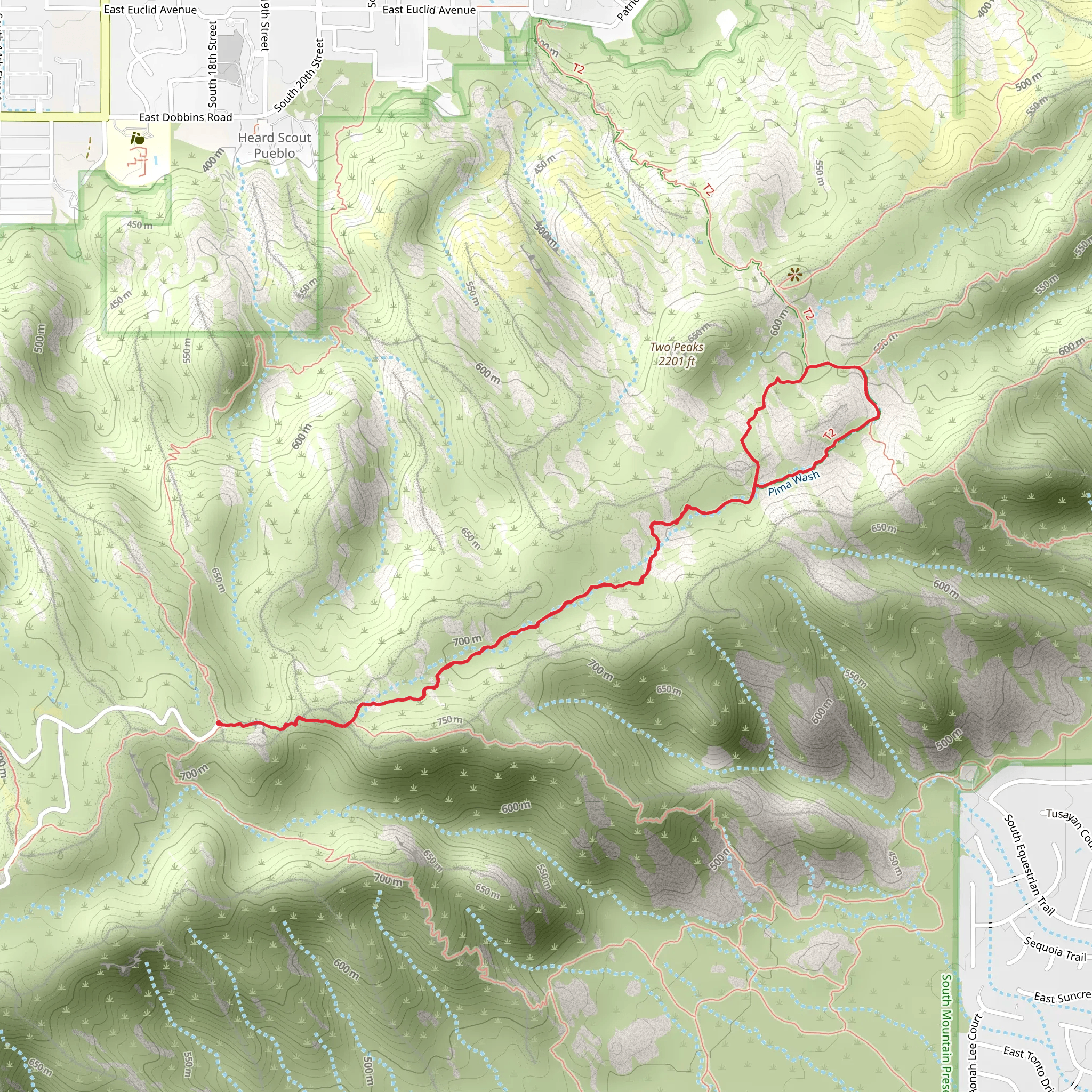 Fat Man's Pass via Maricopa Trail mobile static map