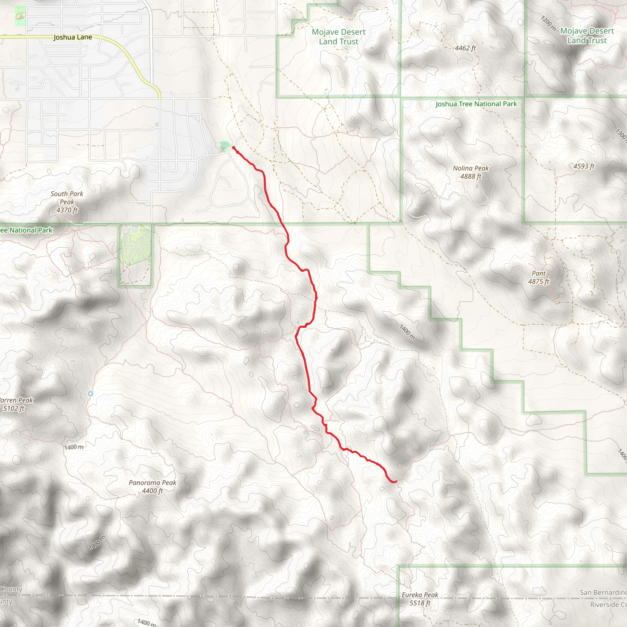 Bigfoot Spur via Eureka Peak Trail mobile static map