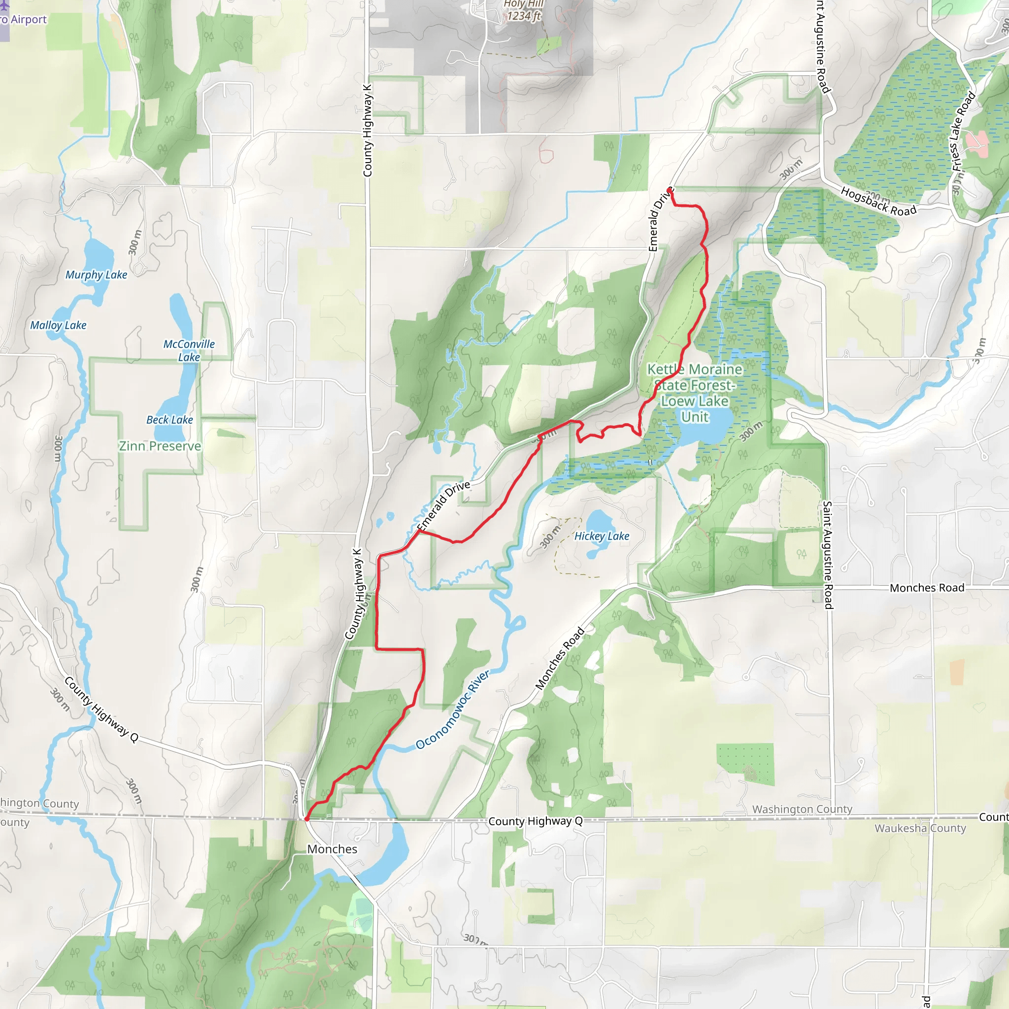 Ice Age Trail - Emerald Drive mobile static map