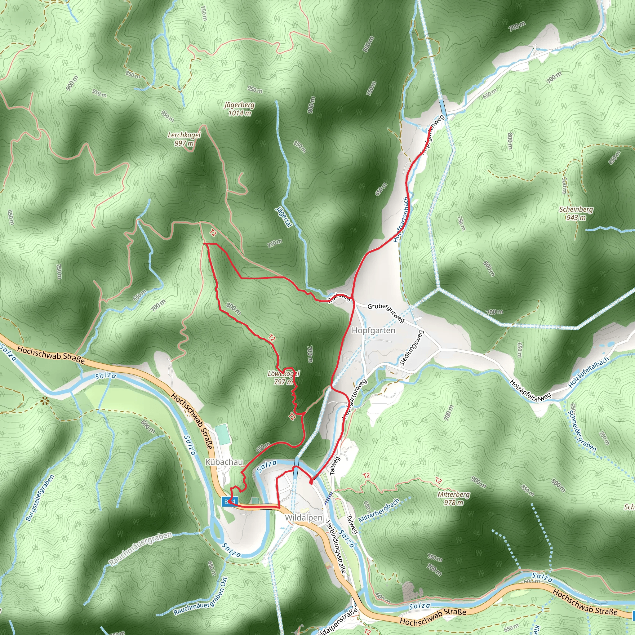 Löwekogel-Hopfgarten Loop mobile static map