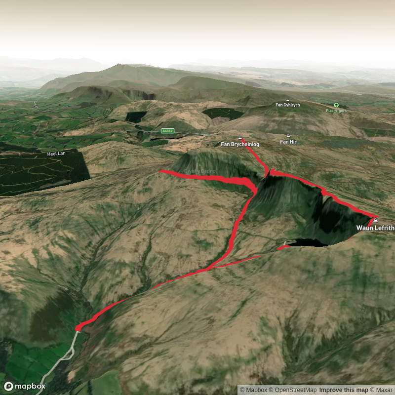 Llyn y Fan Fach, Fan Brycheiniog, Llyn y Fan Fawr and Pant y Bwlch