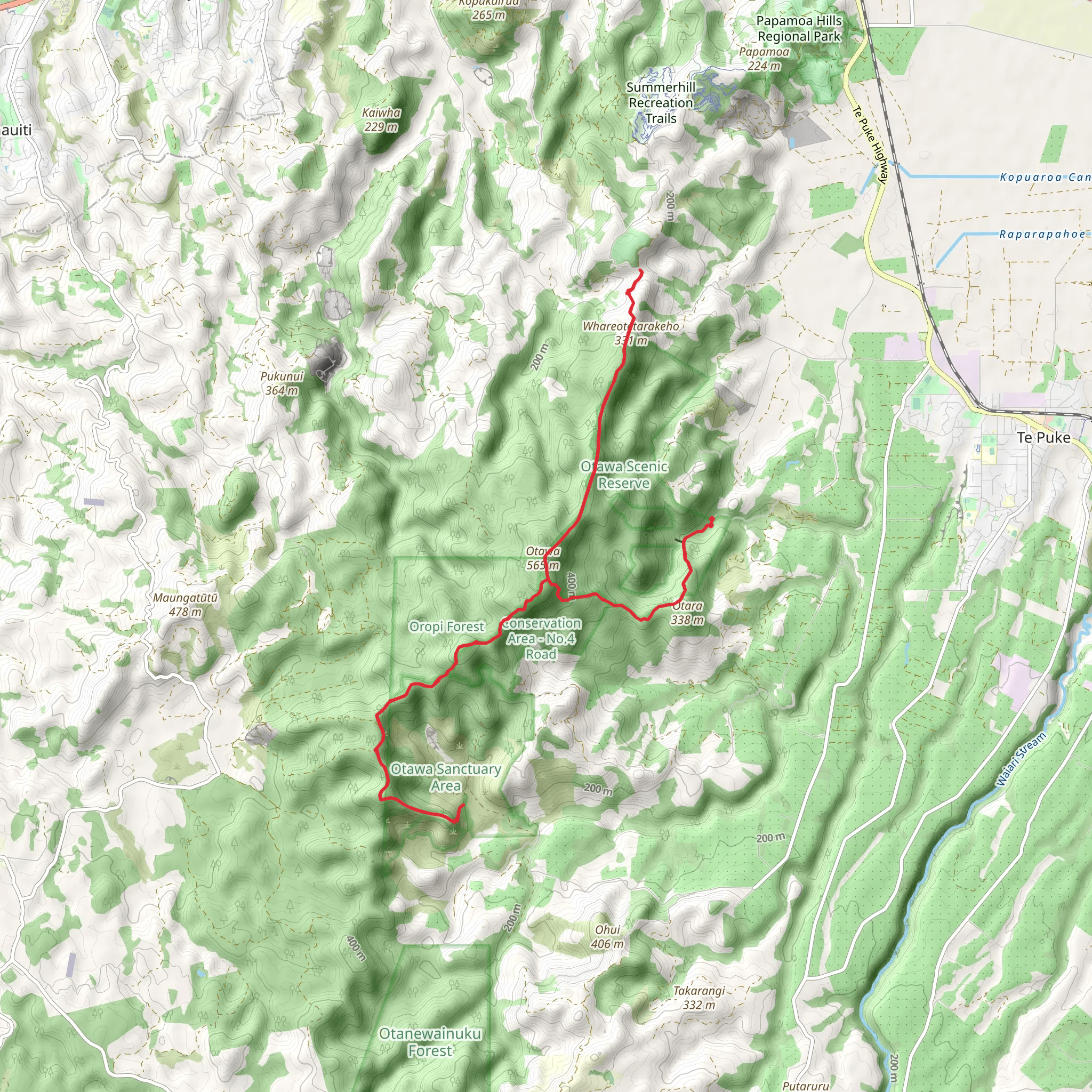 Otawa Reservoir Track mobile static map
