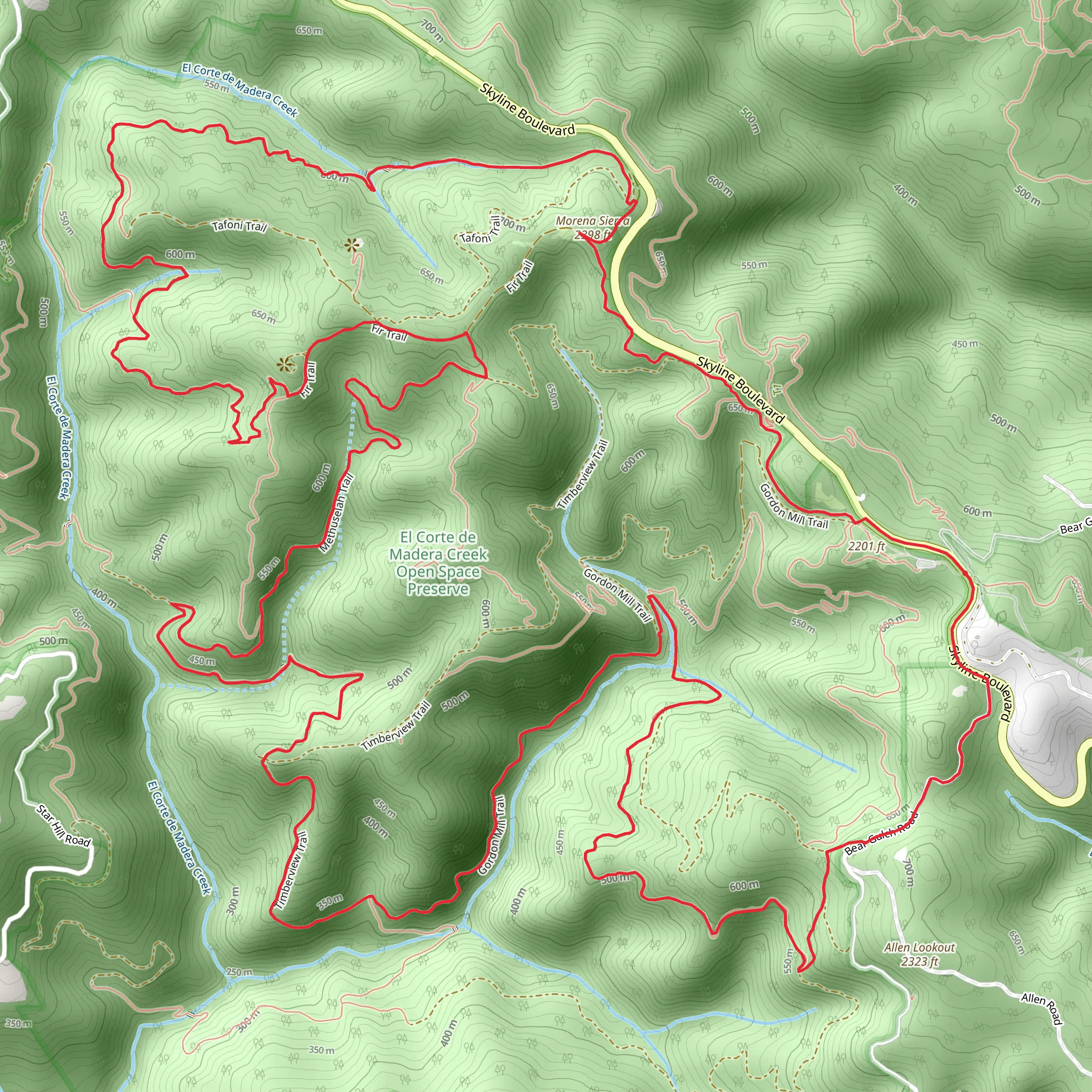 Blue Blossom, Resolution and Morena Sierra Loop Trail mobile static map