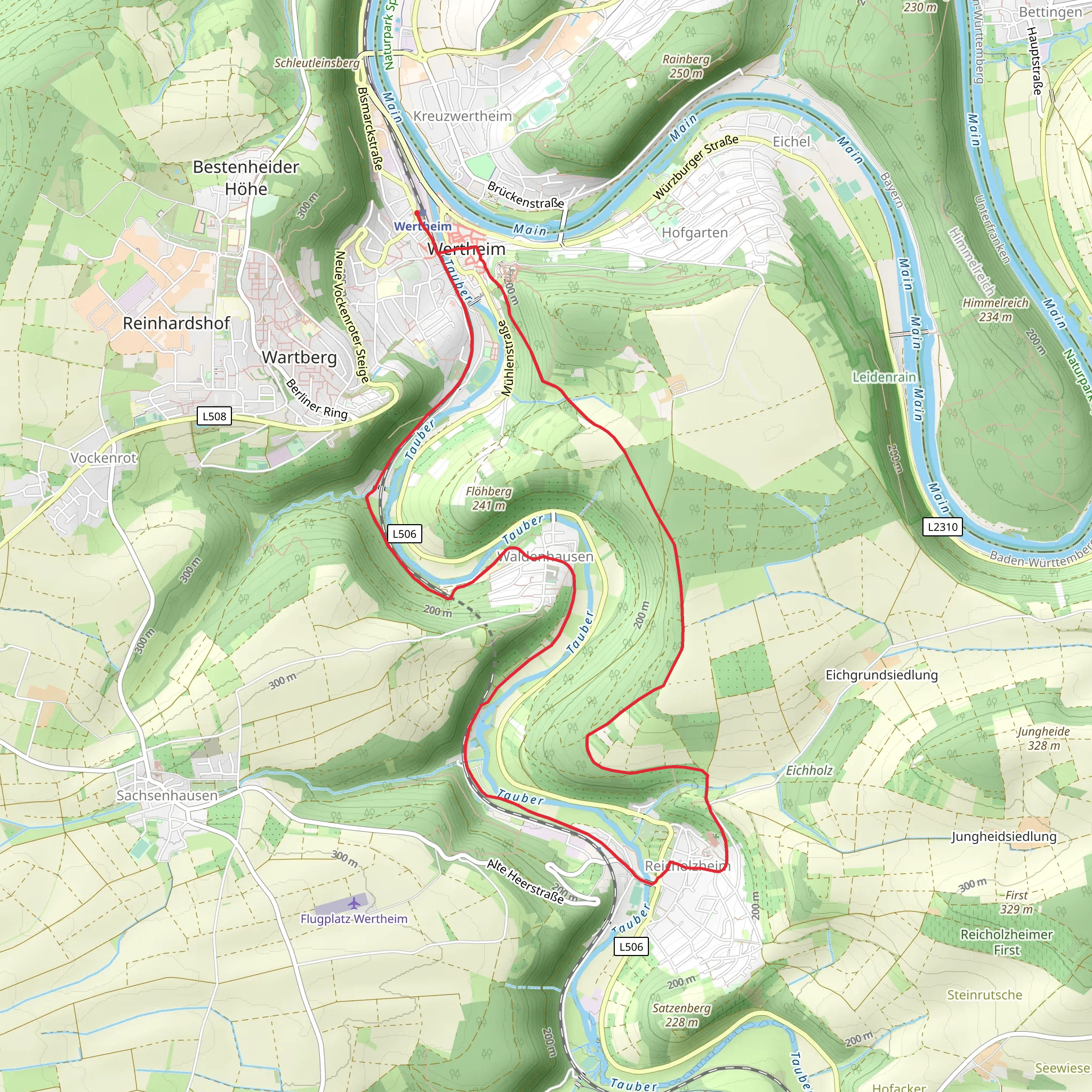 Main Neckar Rhein Weg and Gebietswanderweg mobile static map