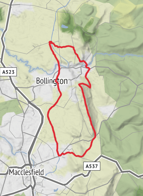 Hike on Whiteley Green Loop via White Nancy mobile static map
