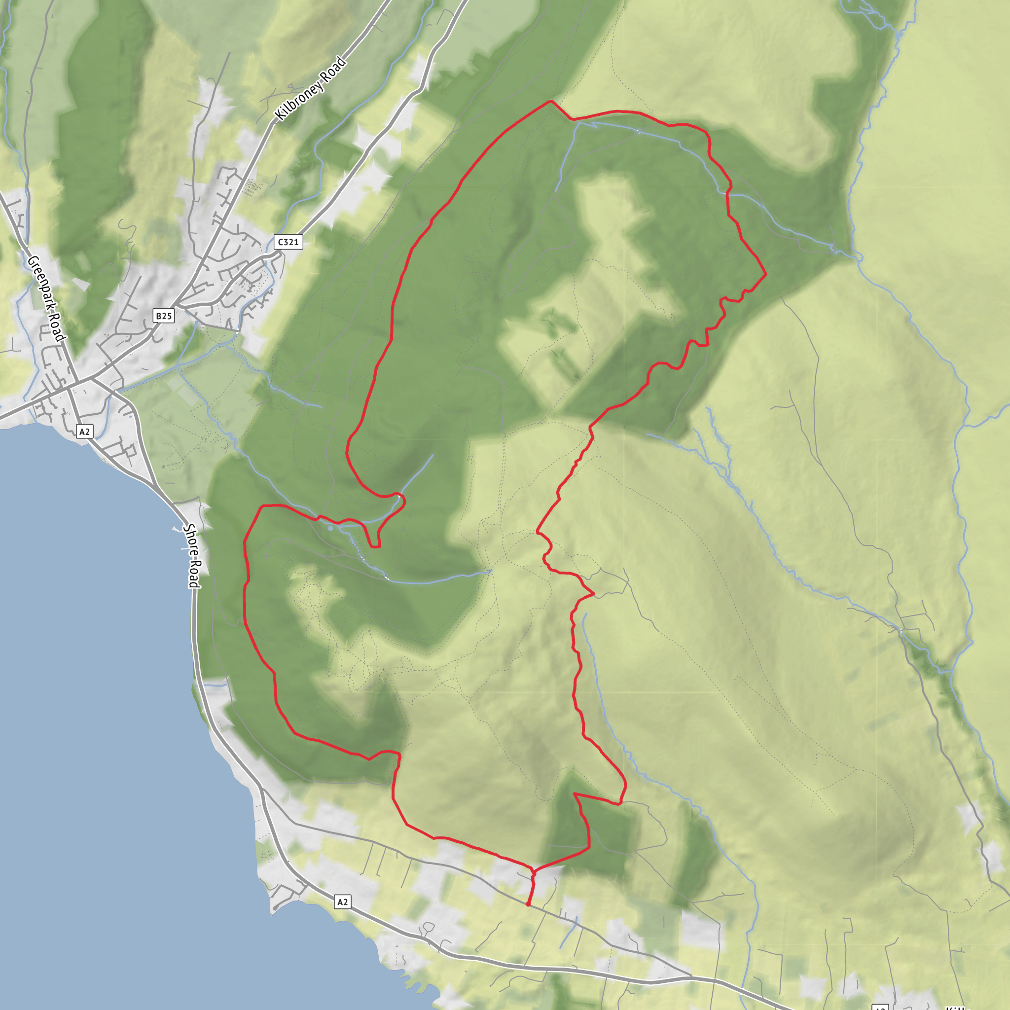 Rostrevor Forest Oakwood NNR Circular mobile static map