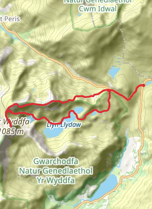 Crib Goch mobile static map