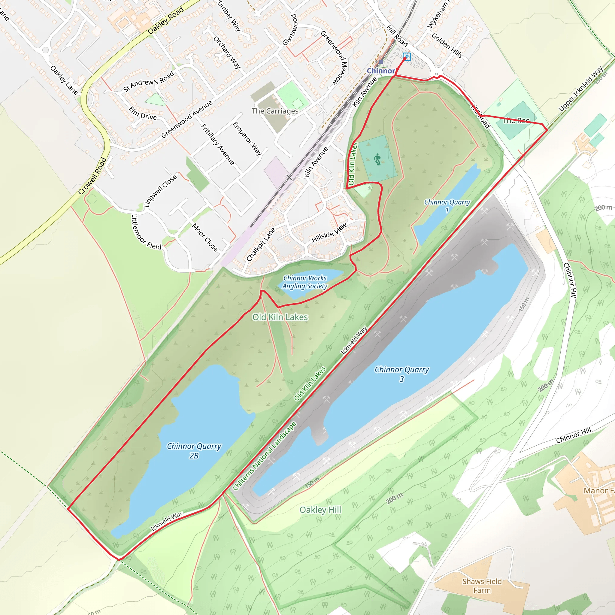 Old Kiln Lakes - Wetland Habitat Loop mobile static map