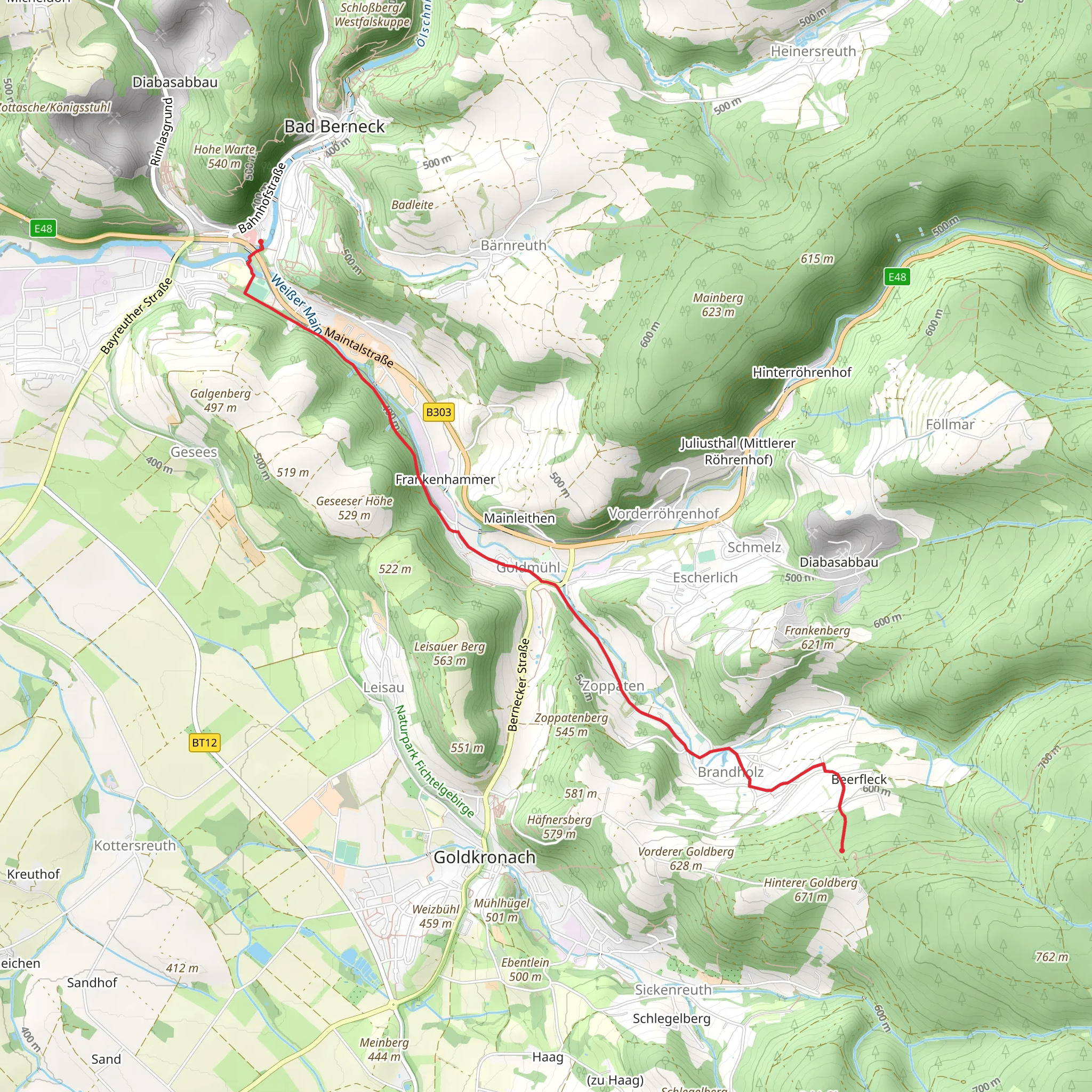 Bad Berneck im Fichtelgebirge to Fürstenstein Walk mobile static map