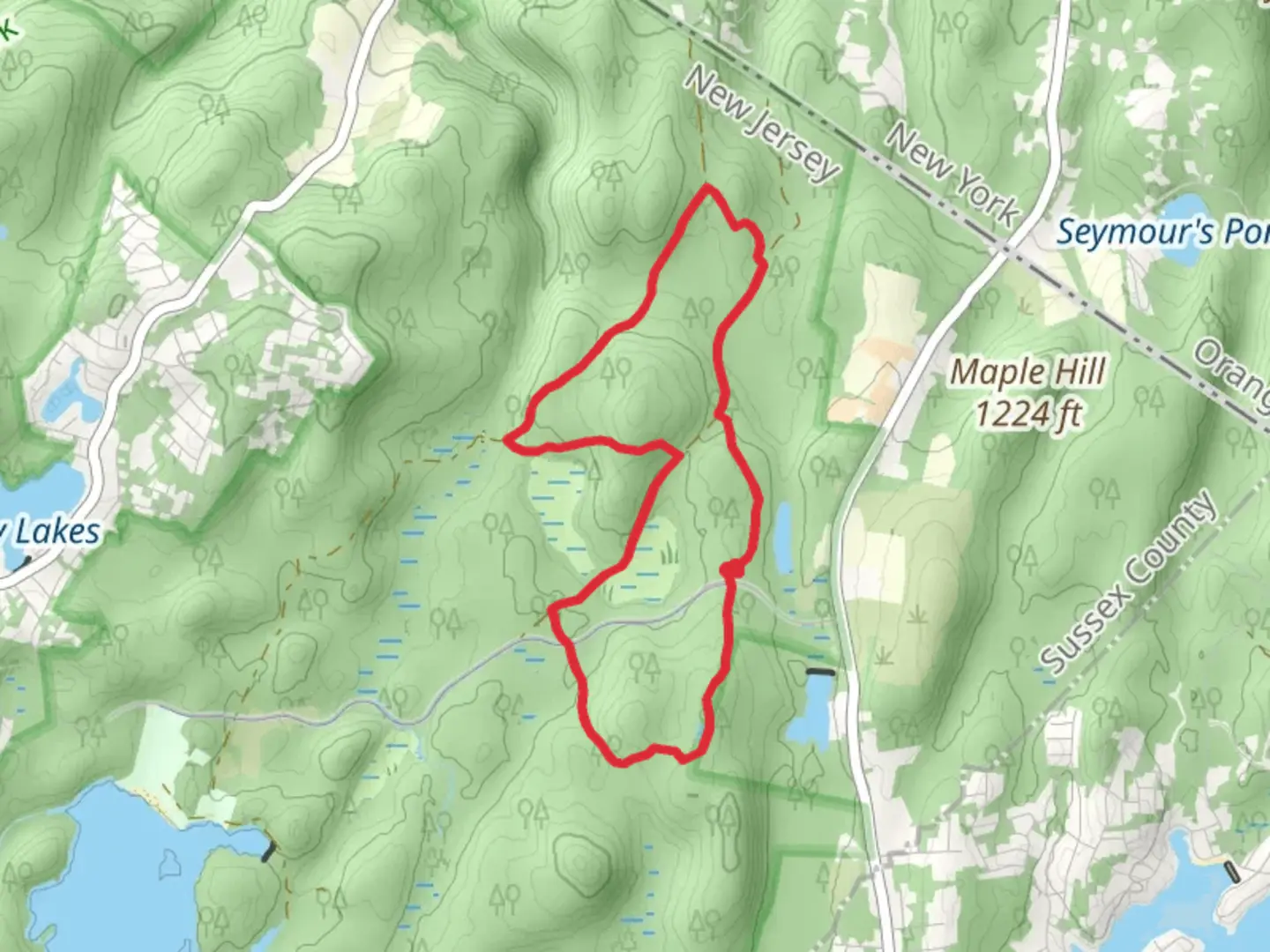 An image depicting the trail William Hoeferlin Trail, NJ State Long Trail and Black Eagle Trail Loop and its surrounding area.