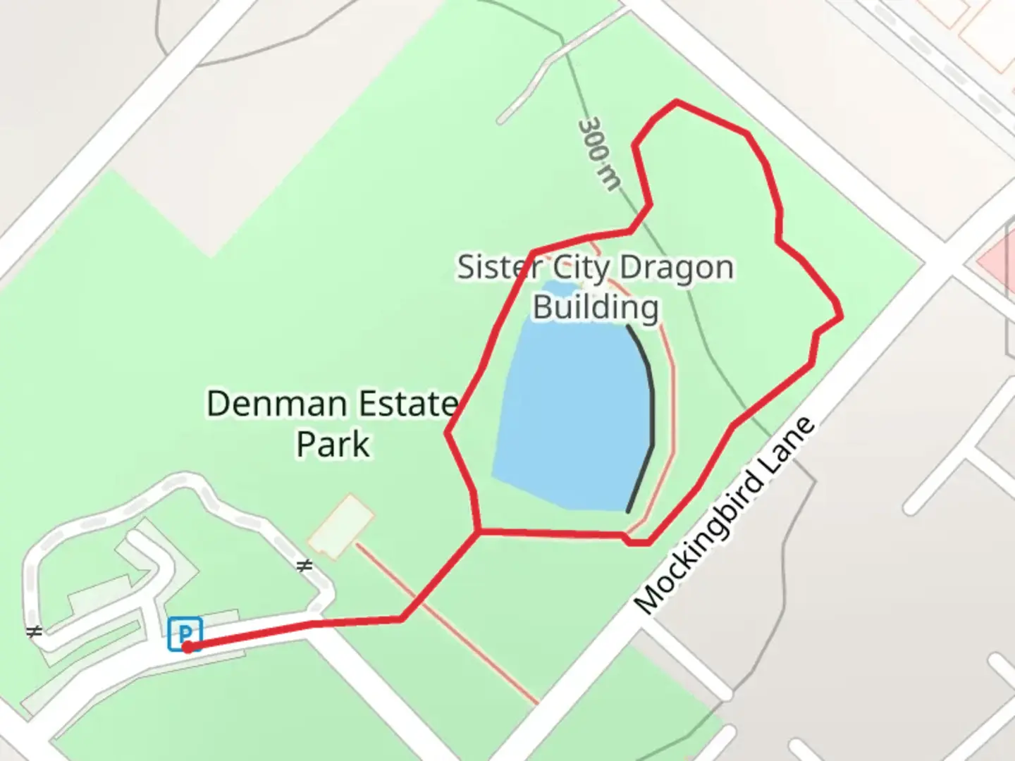 An image depicting the trail Denman Estate Pond Loop and its surrounding area.