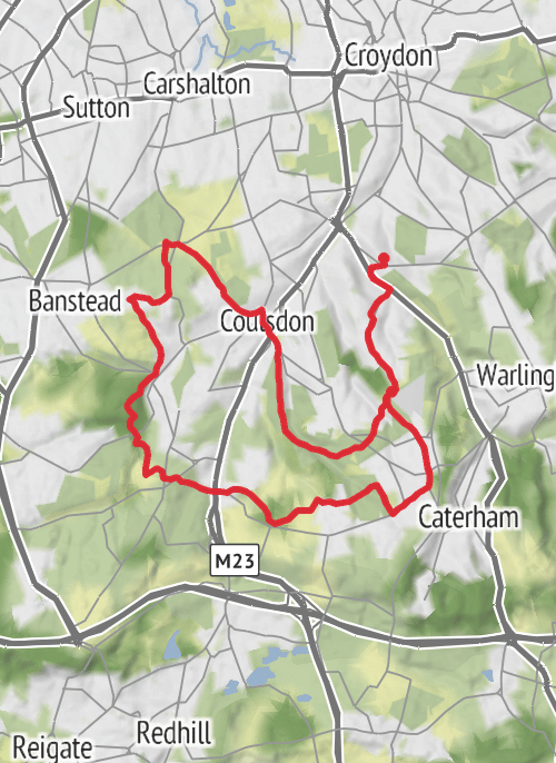 Hike from Kenley mobile static map