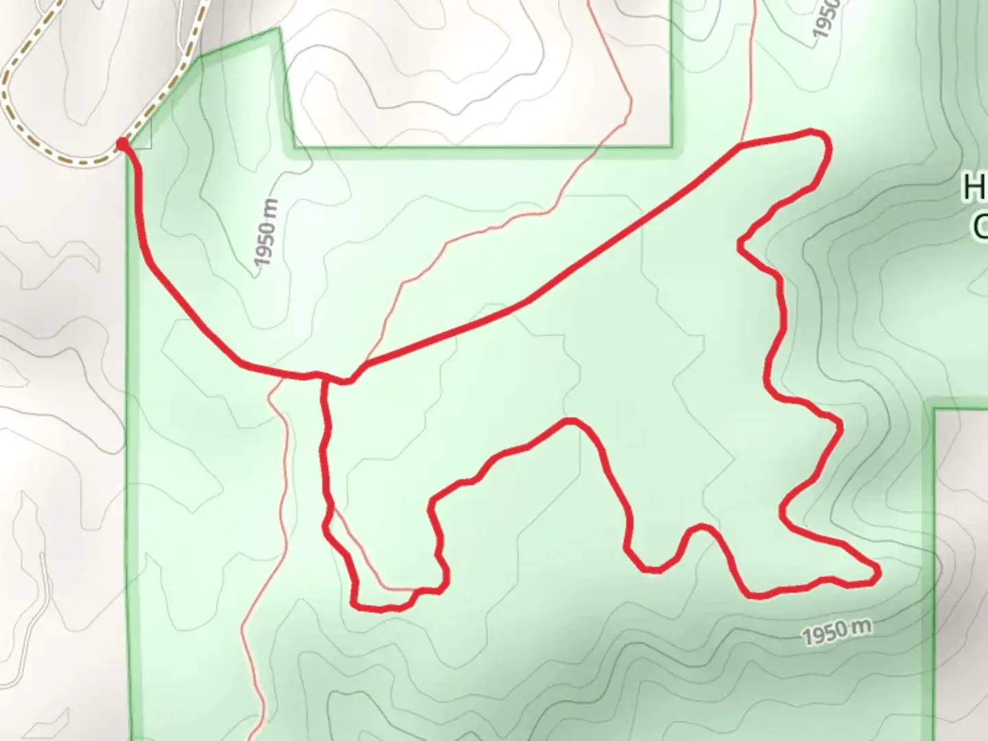An image depicting the trail Hidden Mesa Loop Trail and its surrounding area.