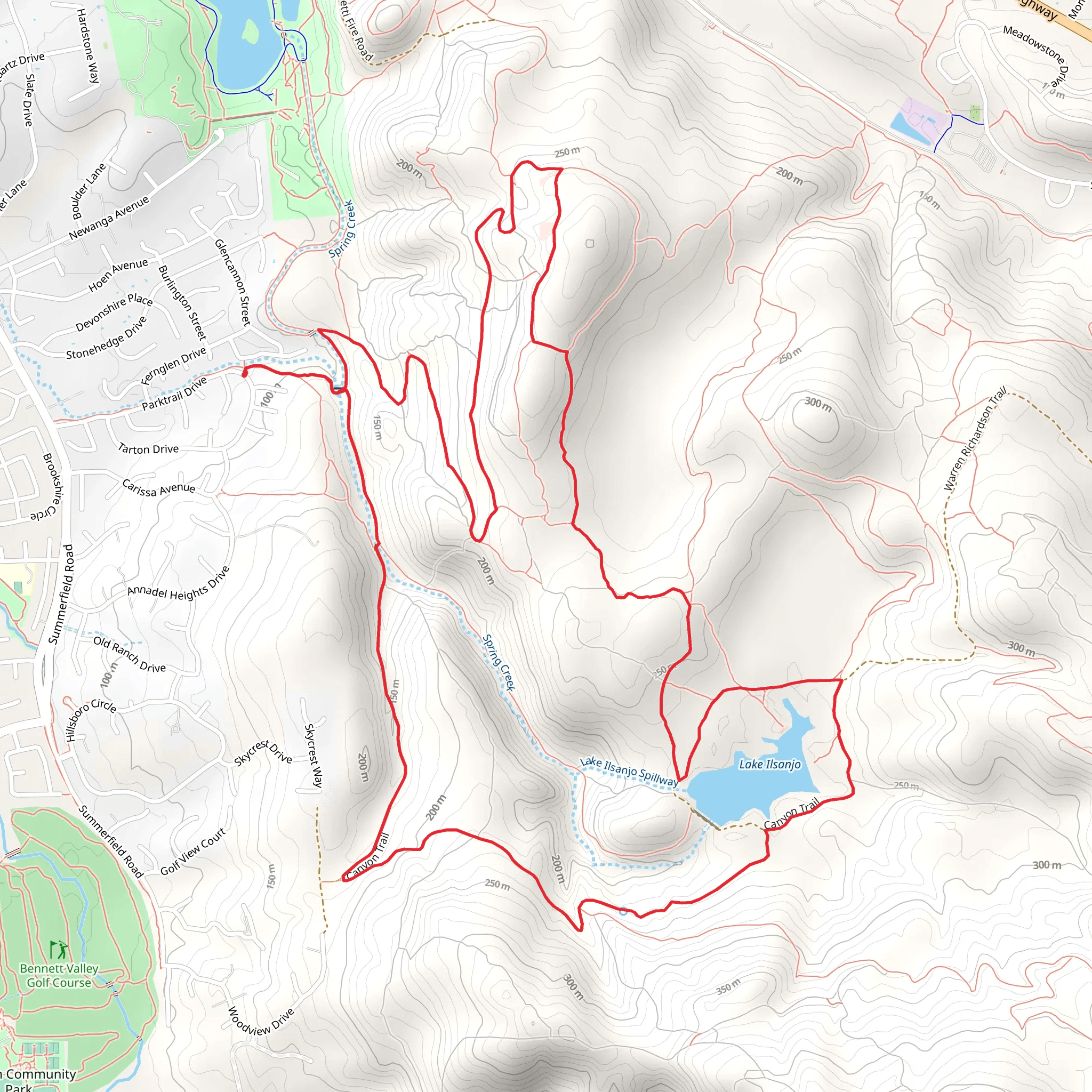 Canyon, Lake Ilsanjo and Cobblestone Loop Trail mobile static map