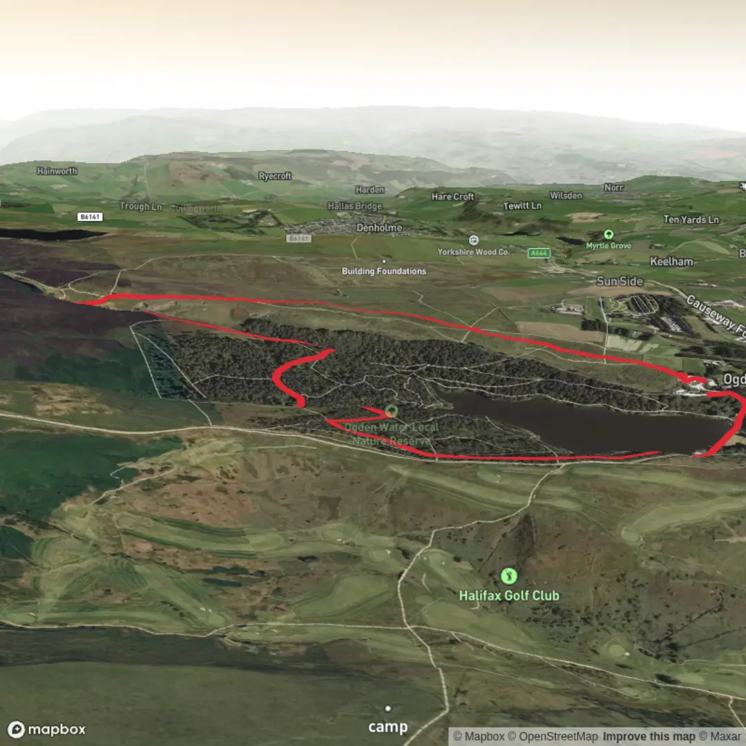 An image depicting the trail Ogden Middle Orienteering Route and its surrounding area.