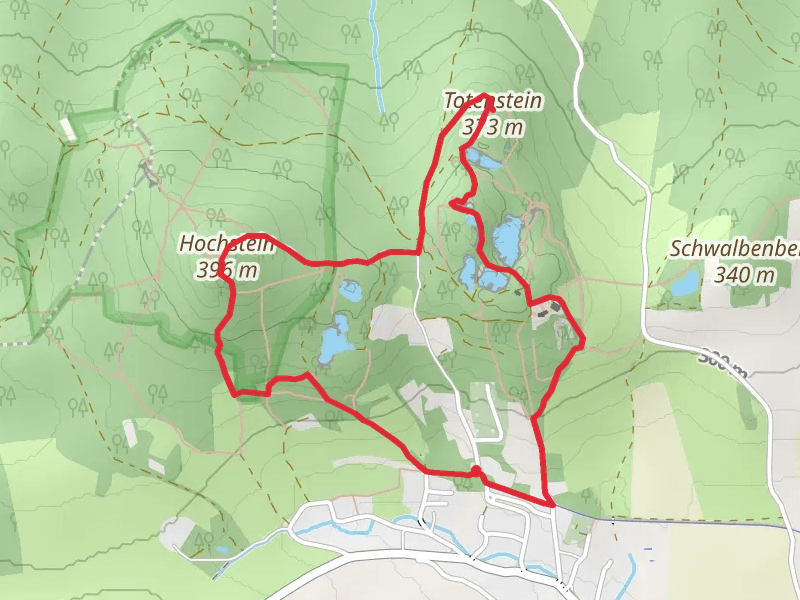 Firstensteinbruch and Totenstein via Oberlausitzer Ringweg