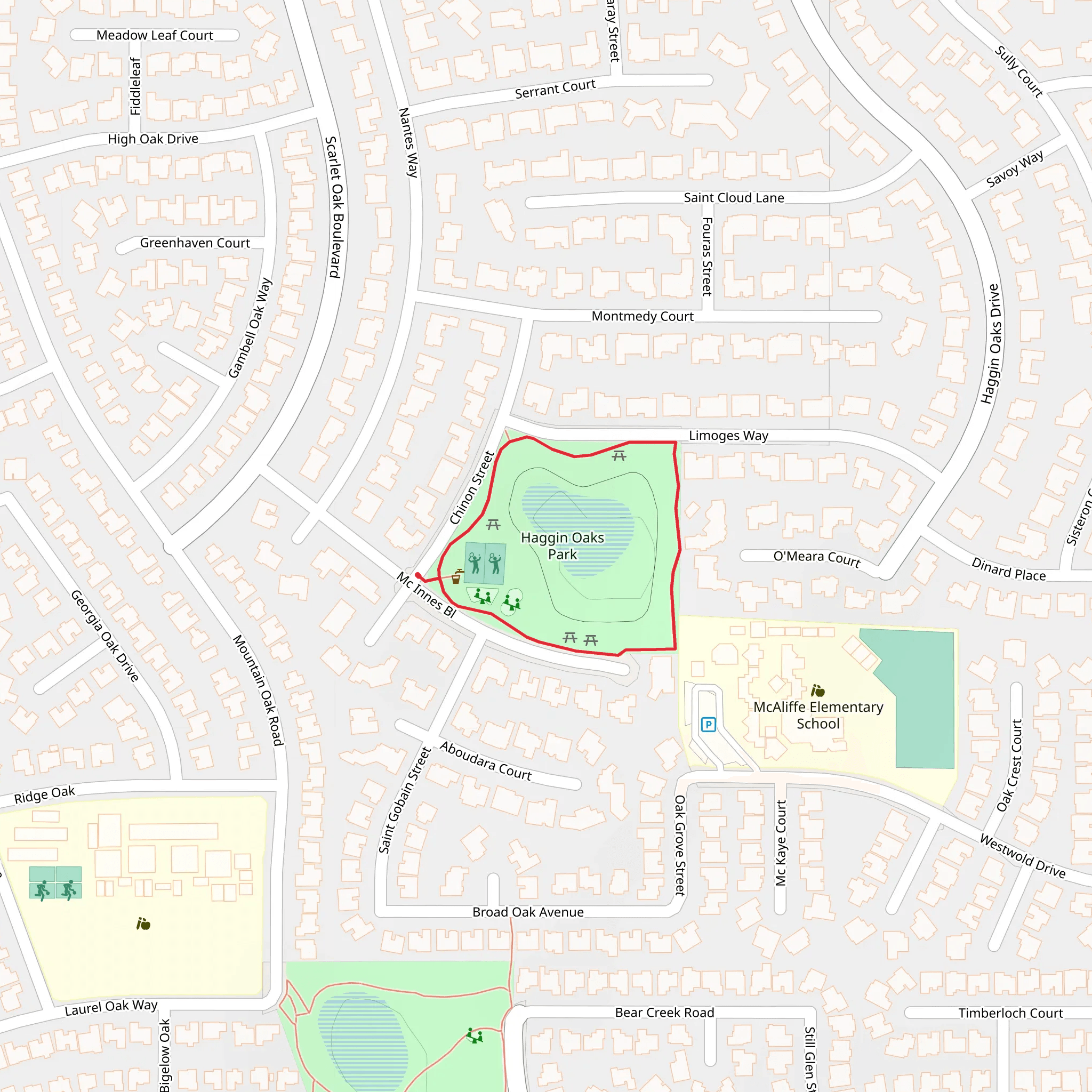Haggin Oaks Drive Loop mobile static map