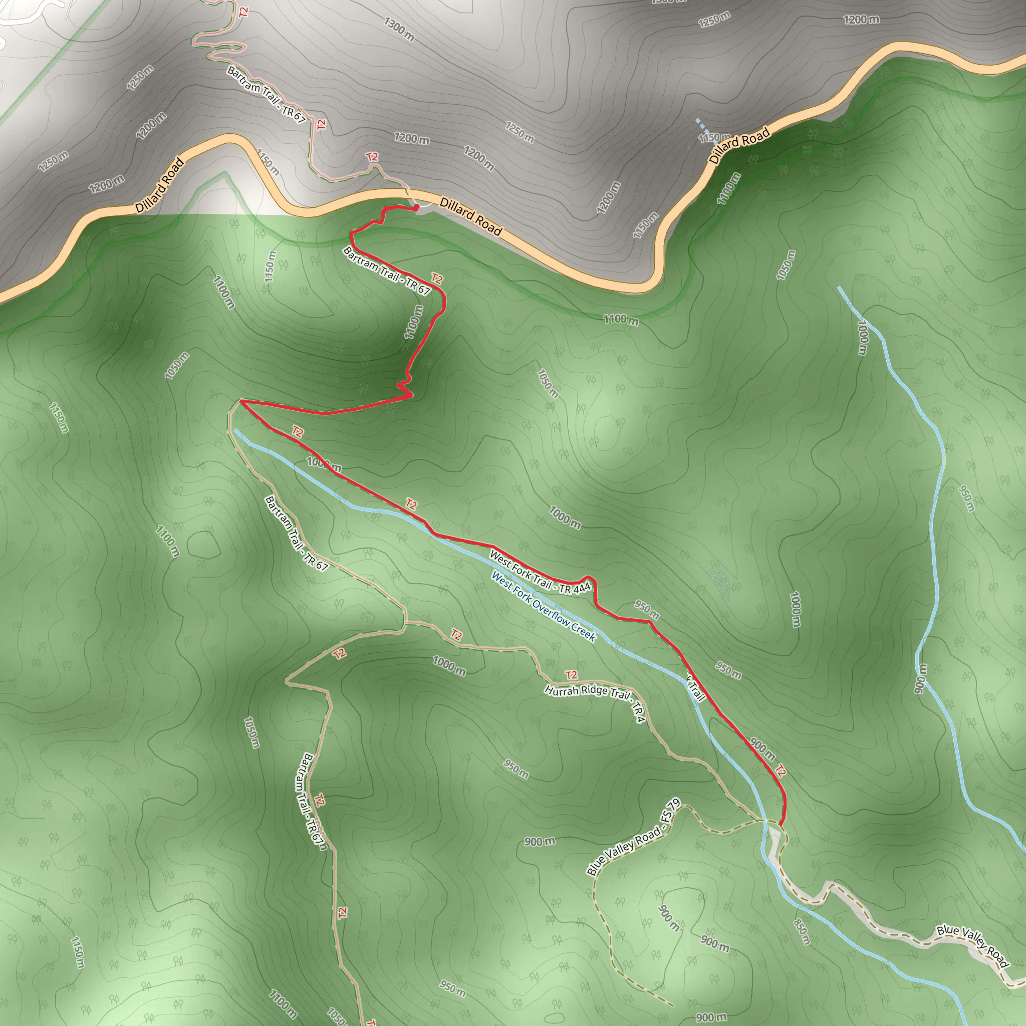 West Fork Trail via Bartram Trail mobile static map