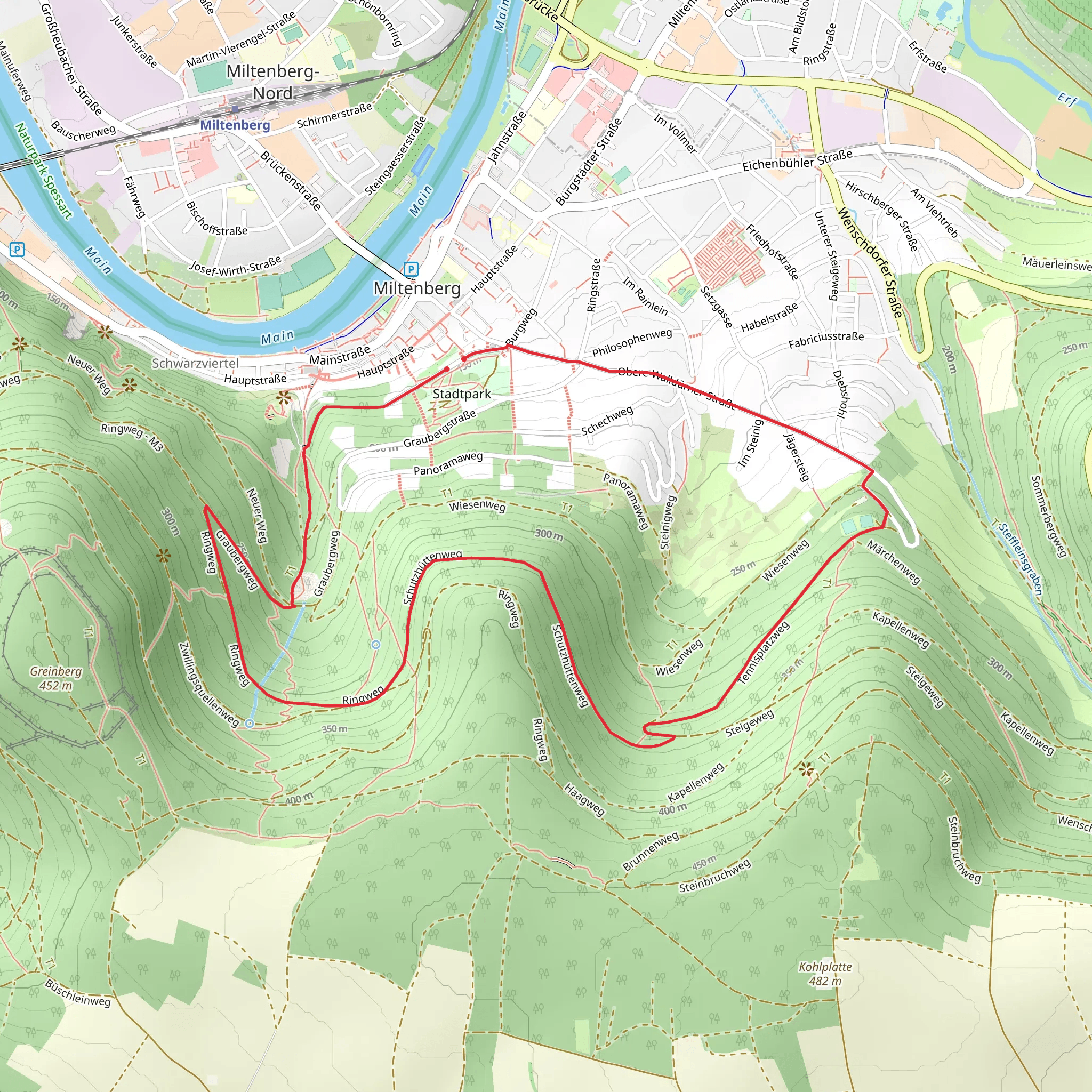 Miltenberg and Ostlicher Limesweg mobile static map