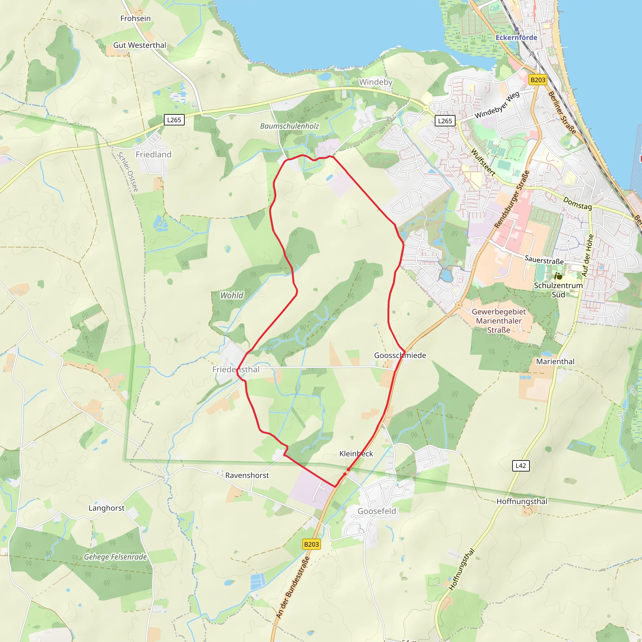 Wanderroute Eckernfoerde Loop mobile static map