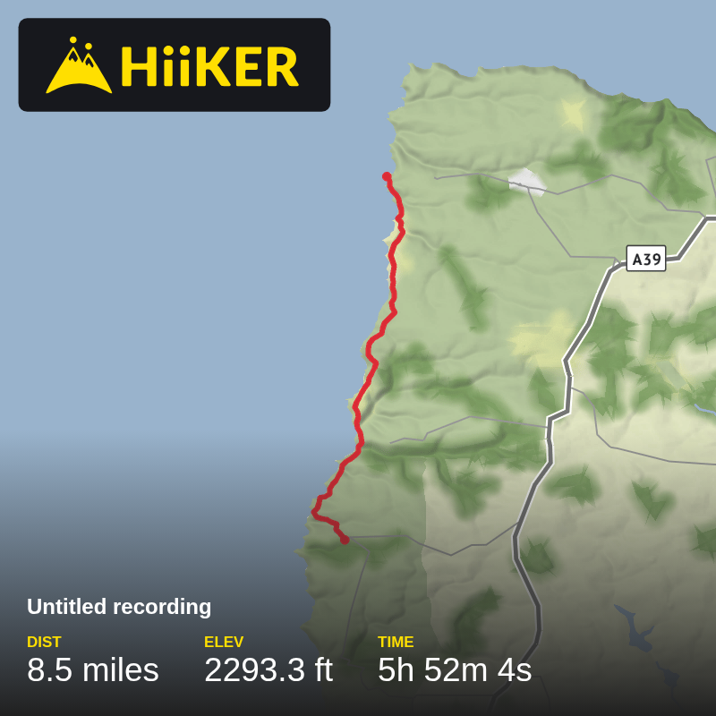 A map preview of the recording SWCP Hartland Quay to Morwenstow.