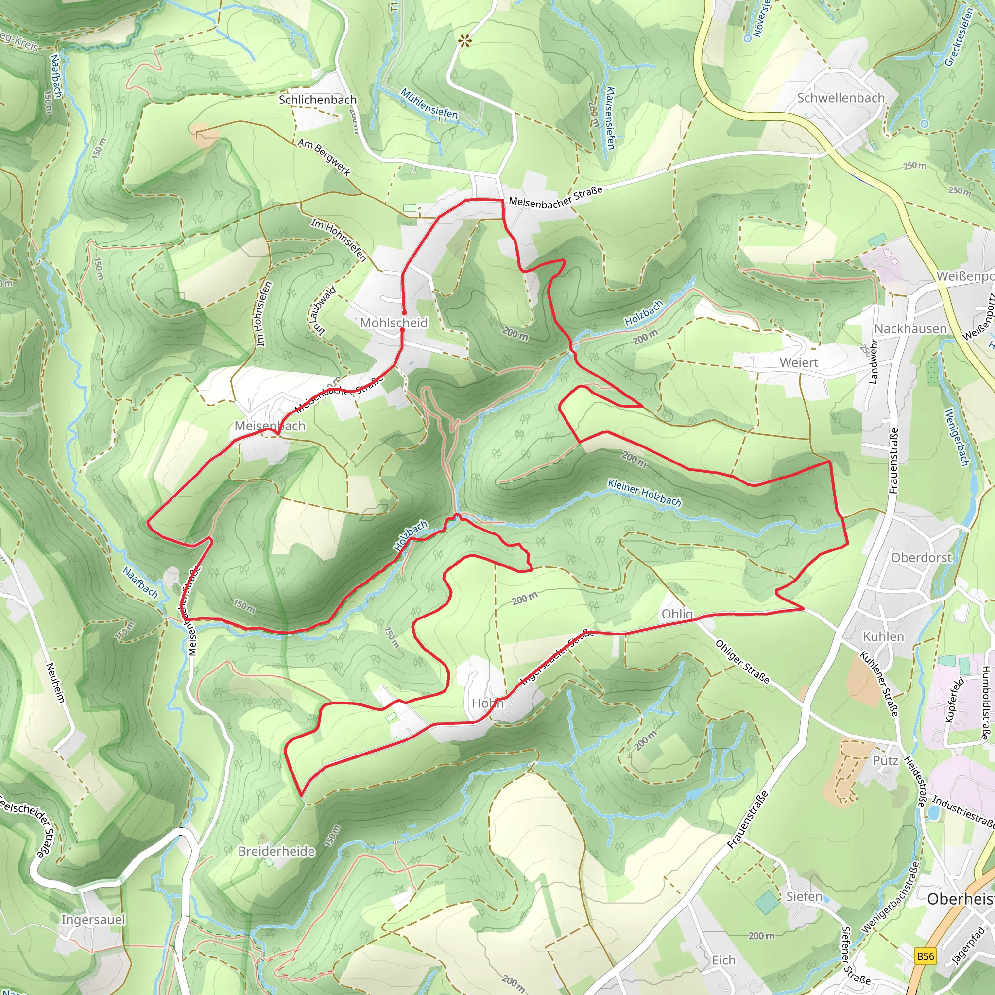 Kraeuterweg and Ohlig Loop mobile static map