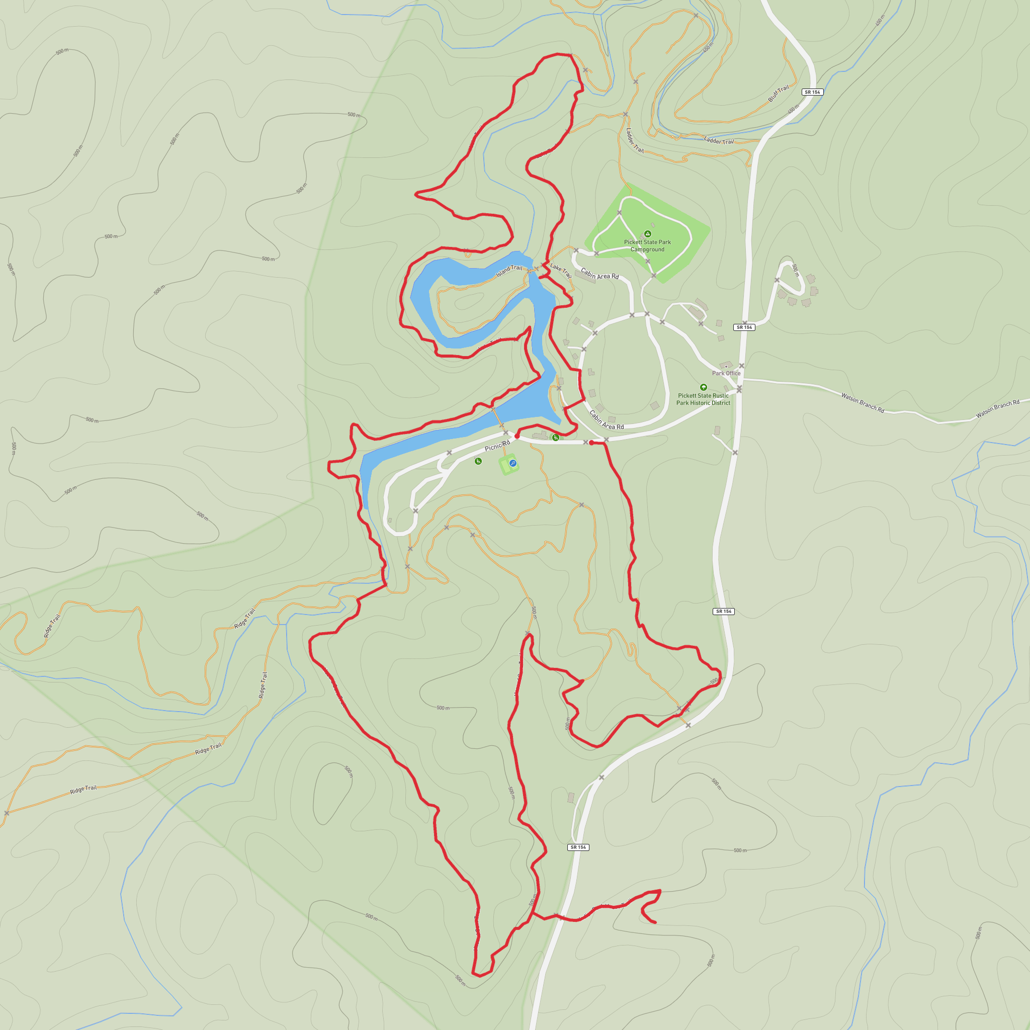 Indian Rock House via Natural Bridge Trail and Hazard Cave Trail mobile static map