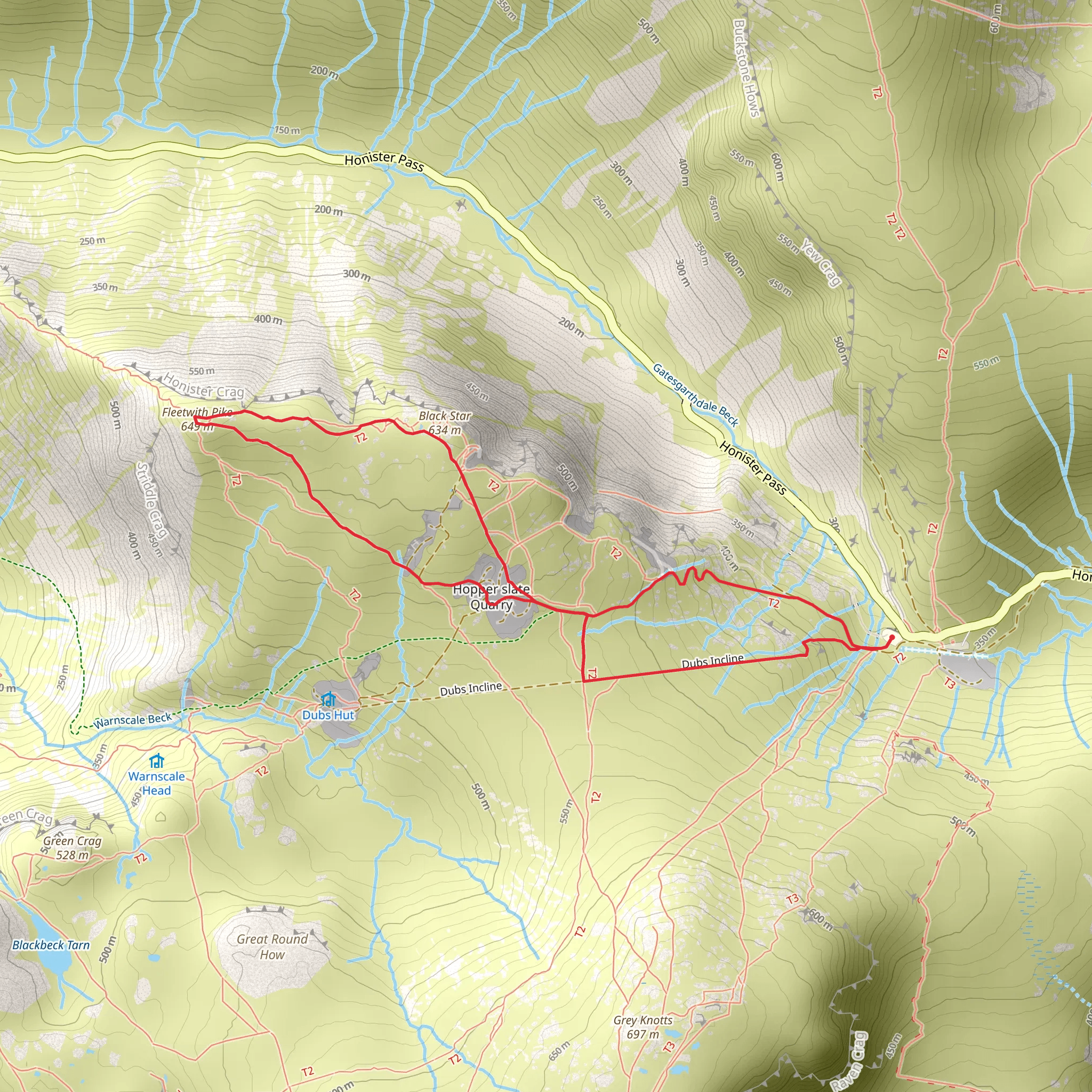 Fleetwith Pike, Black Star mobile static map