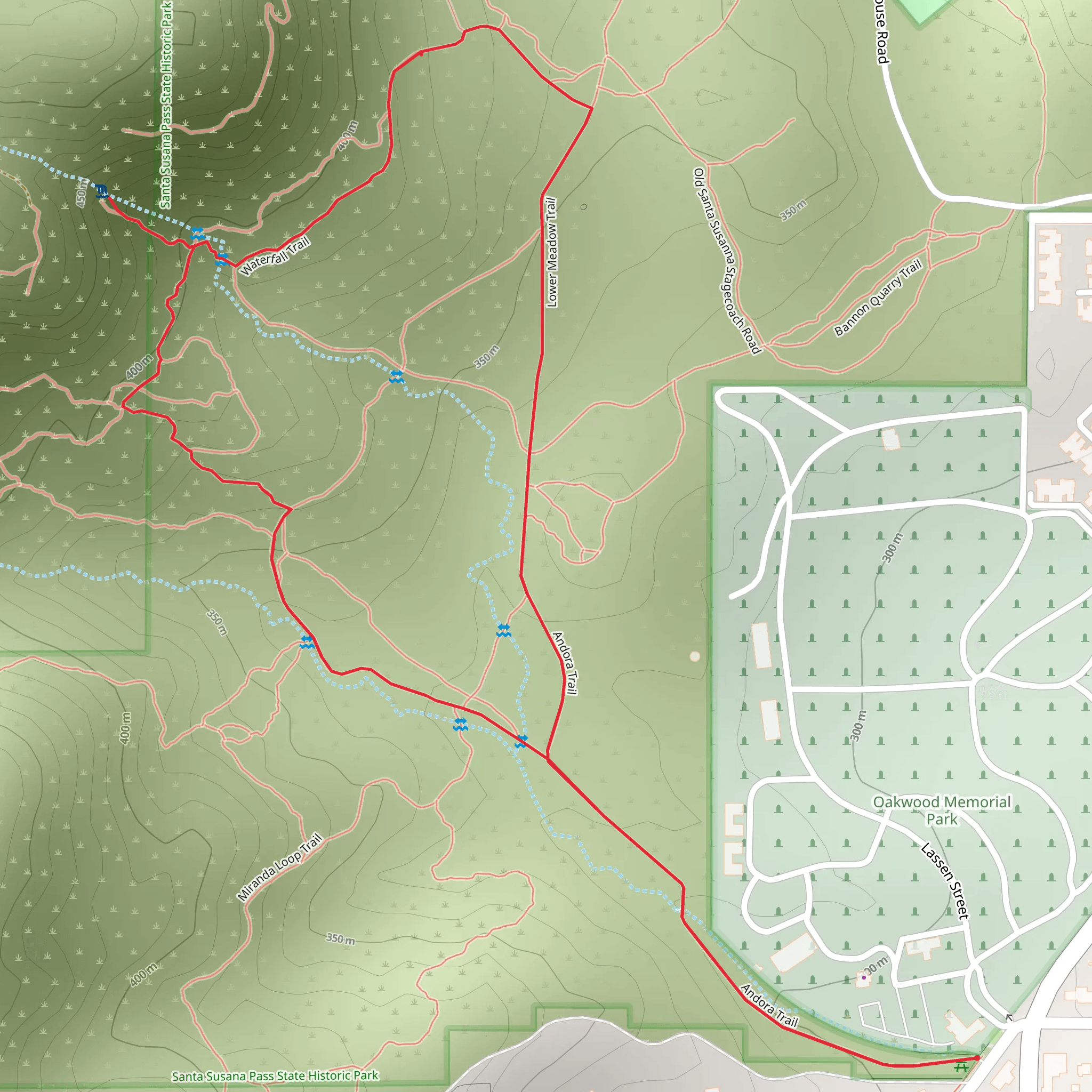 Andora, Lower Meadow and Waterfall Loop Trail mobile static map