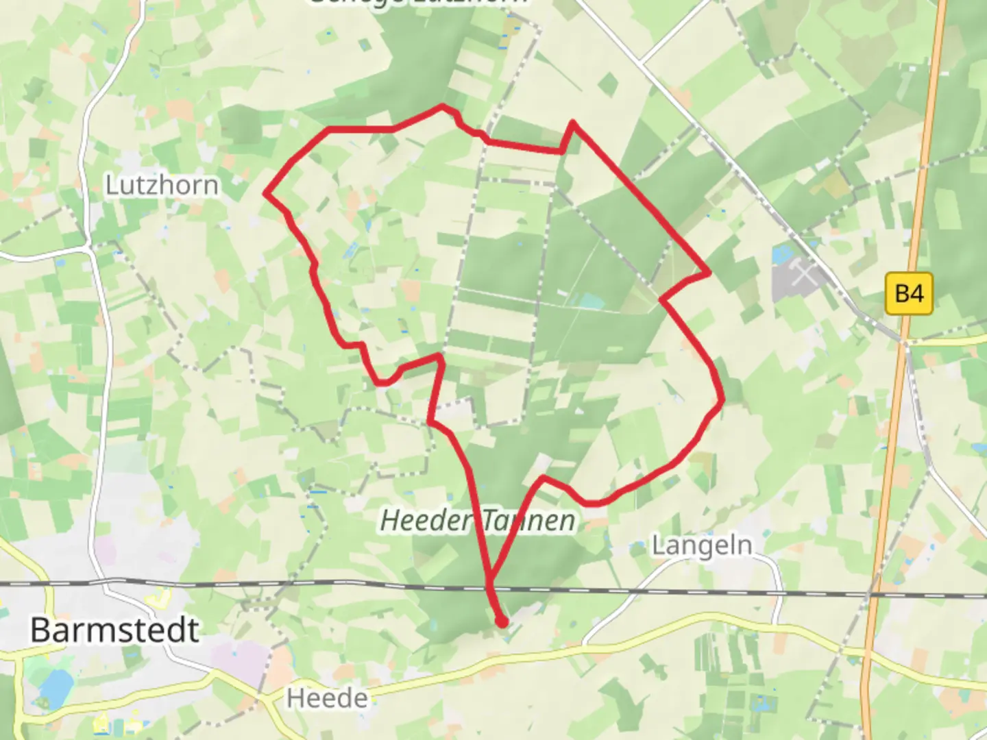 An image depicting the trail Heeder Tannen and Lutzhorn Loop and its surrounding area.