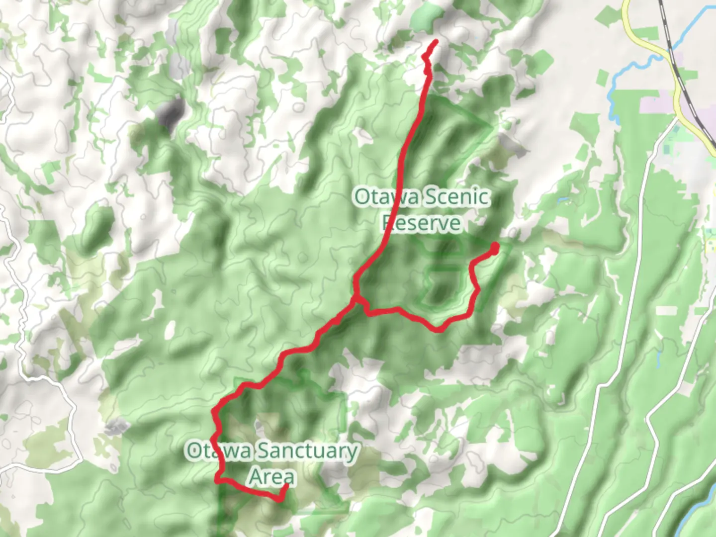 An image depicting the trail Otawa Reservoir Track and its surrounding area.