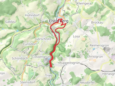 Weiße Elster and Ruine Elsterberg Loop from Rentzsch Muhle