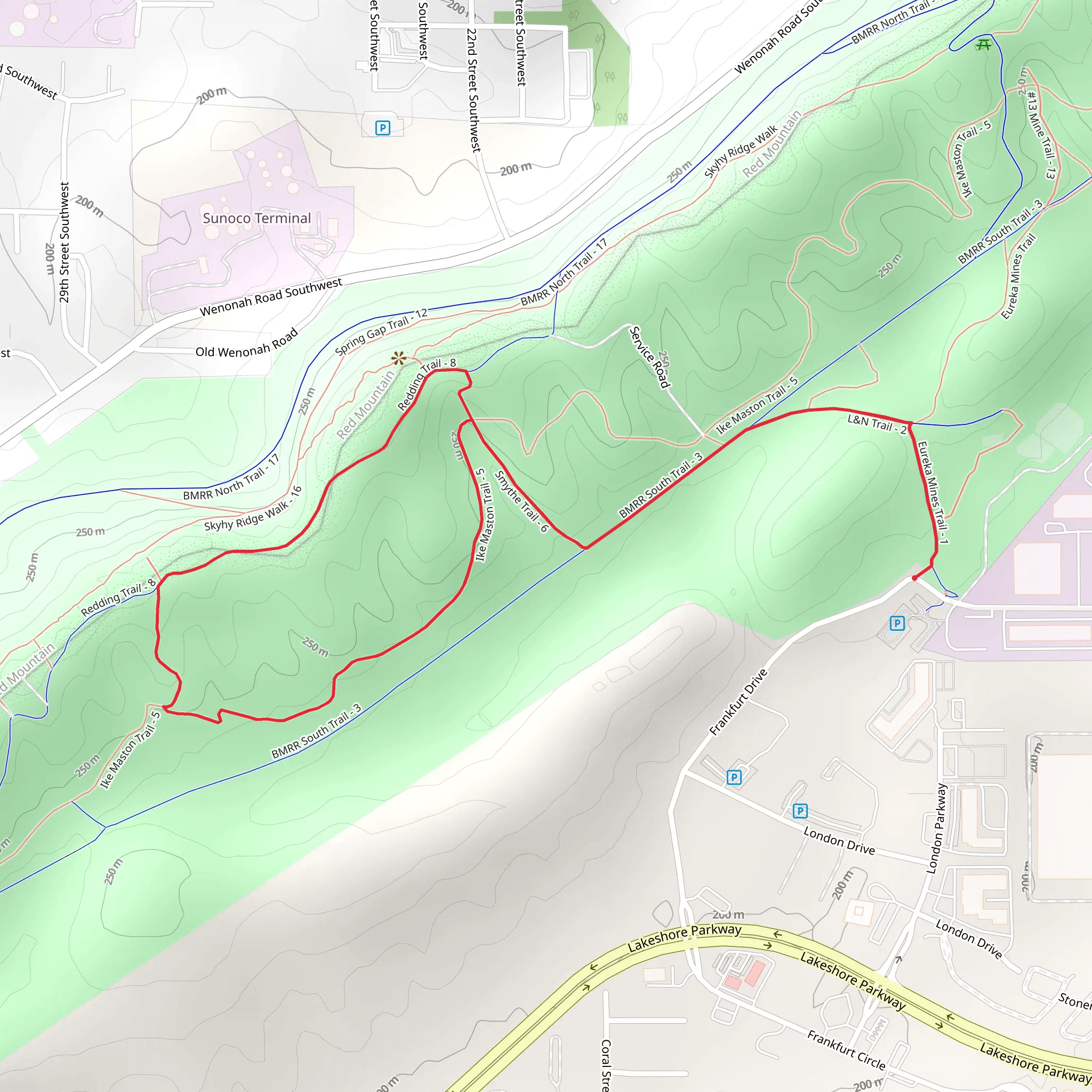 Eureka Mines, Spring Gap and Ike Maston Loop Trail mobile static map