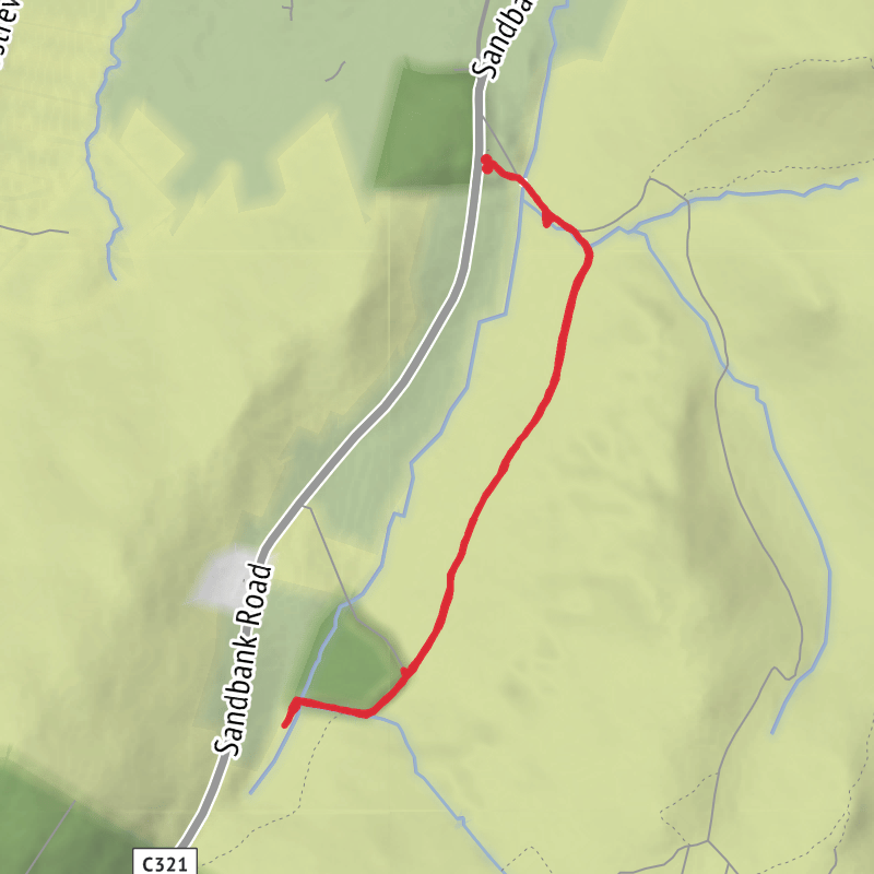 A map preview of the recording County Down Hiking.